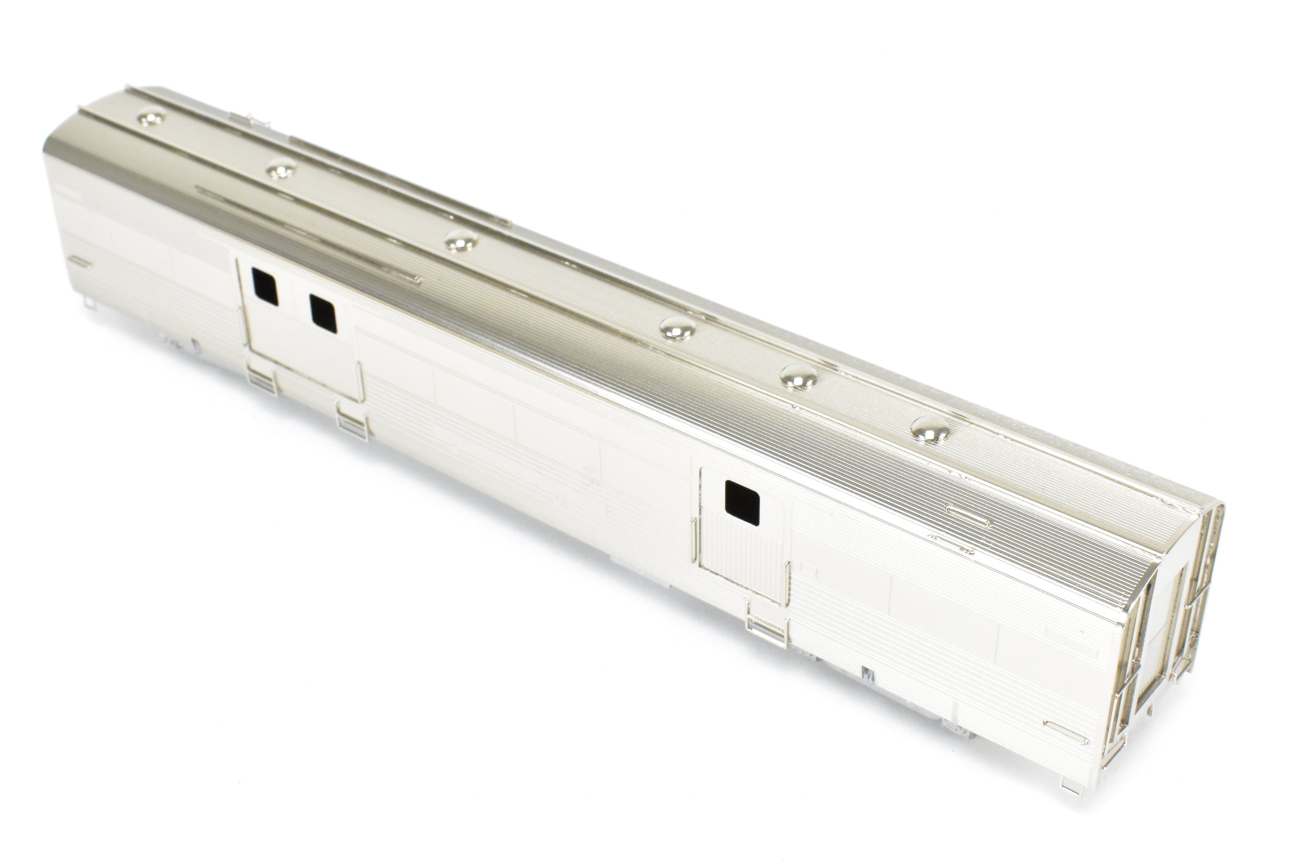 HO Brass Hi - Country California Zephyr Baggage Car with Plated Finish