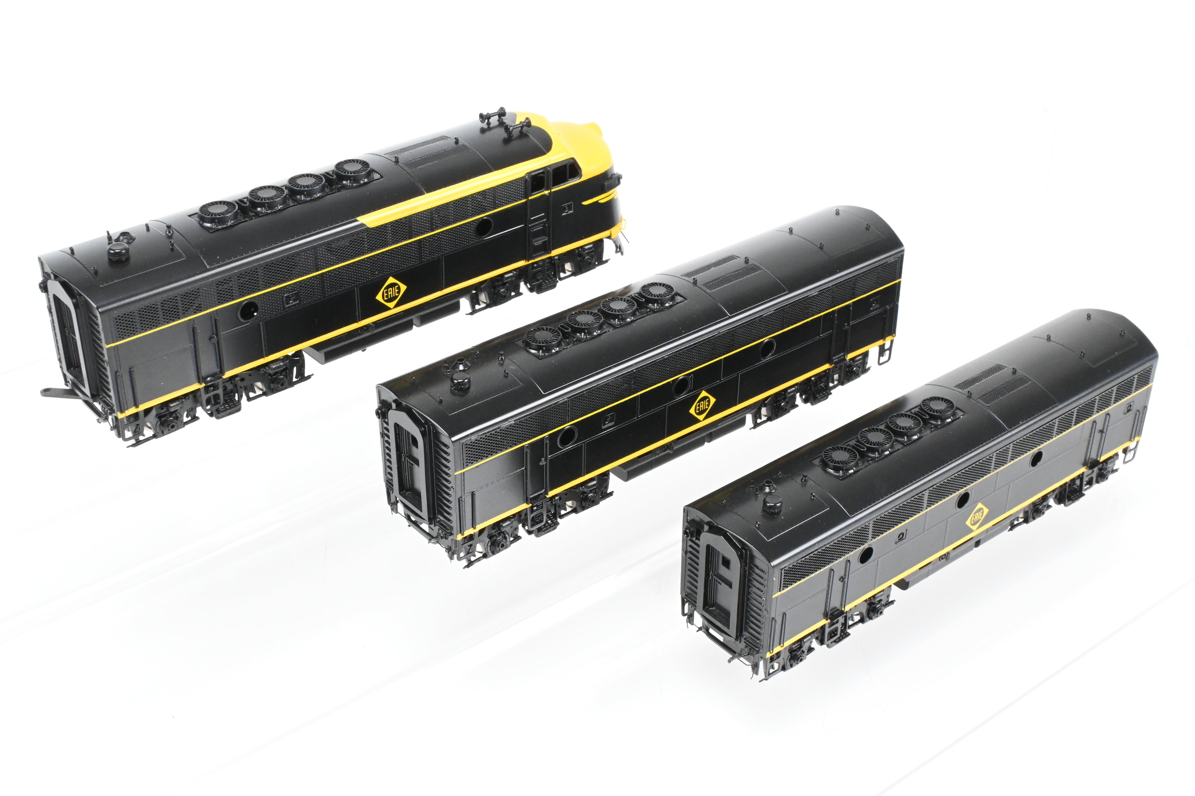HO Scale Brass Erie Railroad EMD F3A/F3B/F3A 1500 HP Phase II/III FP Set by Oriental Limited