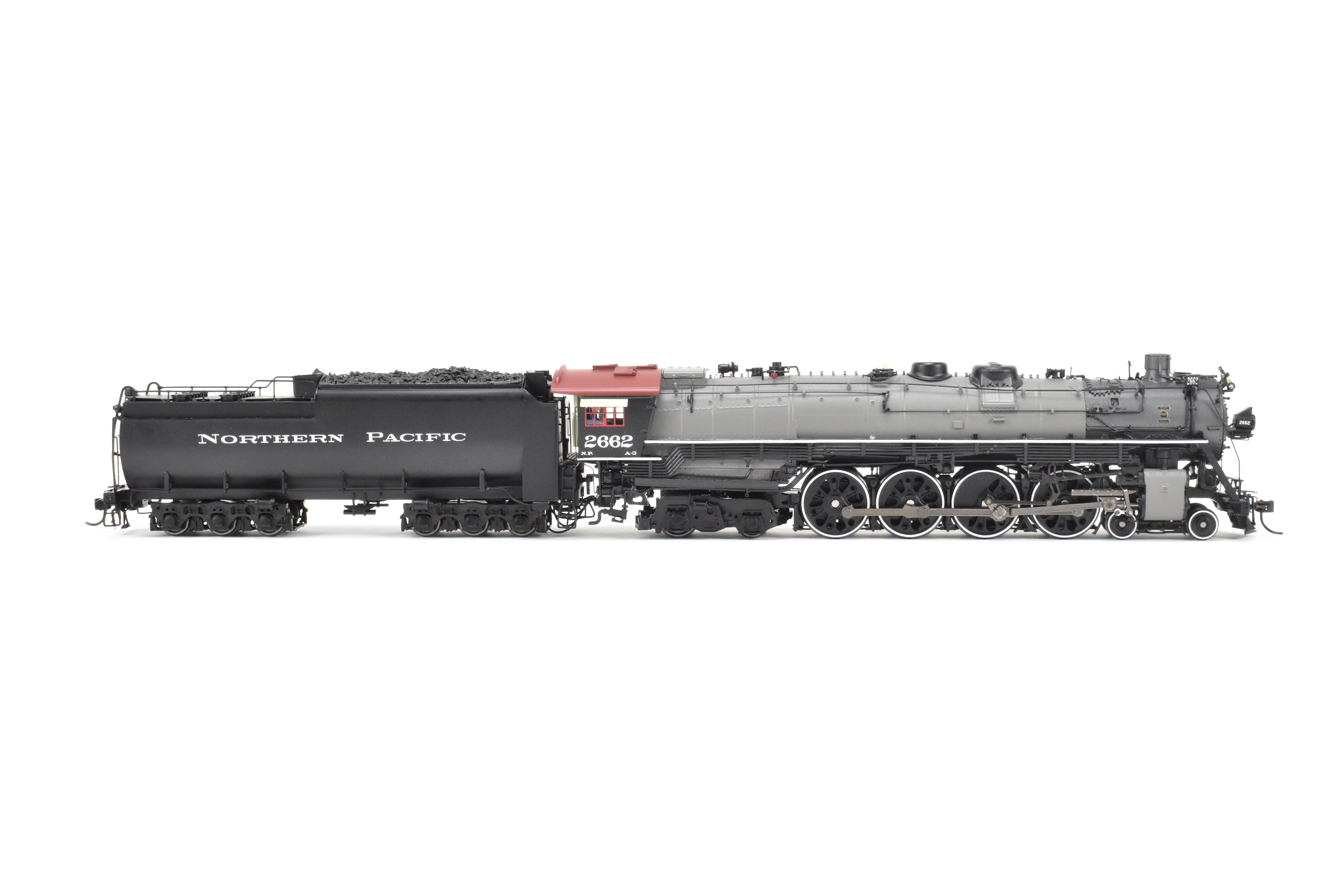 HO Scale Model Train - Broadway Limited Imports Brass Hybrid Series Northern Pacific A - 3 4 - 8 - 4 FP Locomotive with Gray Boiler (Post 1947) and Smoke, Featuring Paragon 4 Sound for DC and DCC Operation