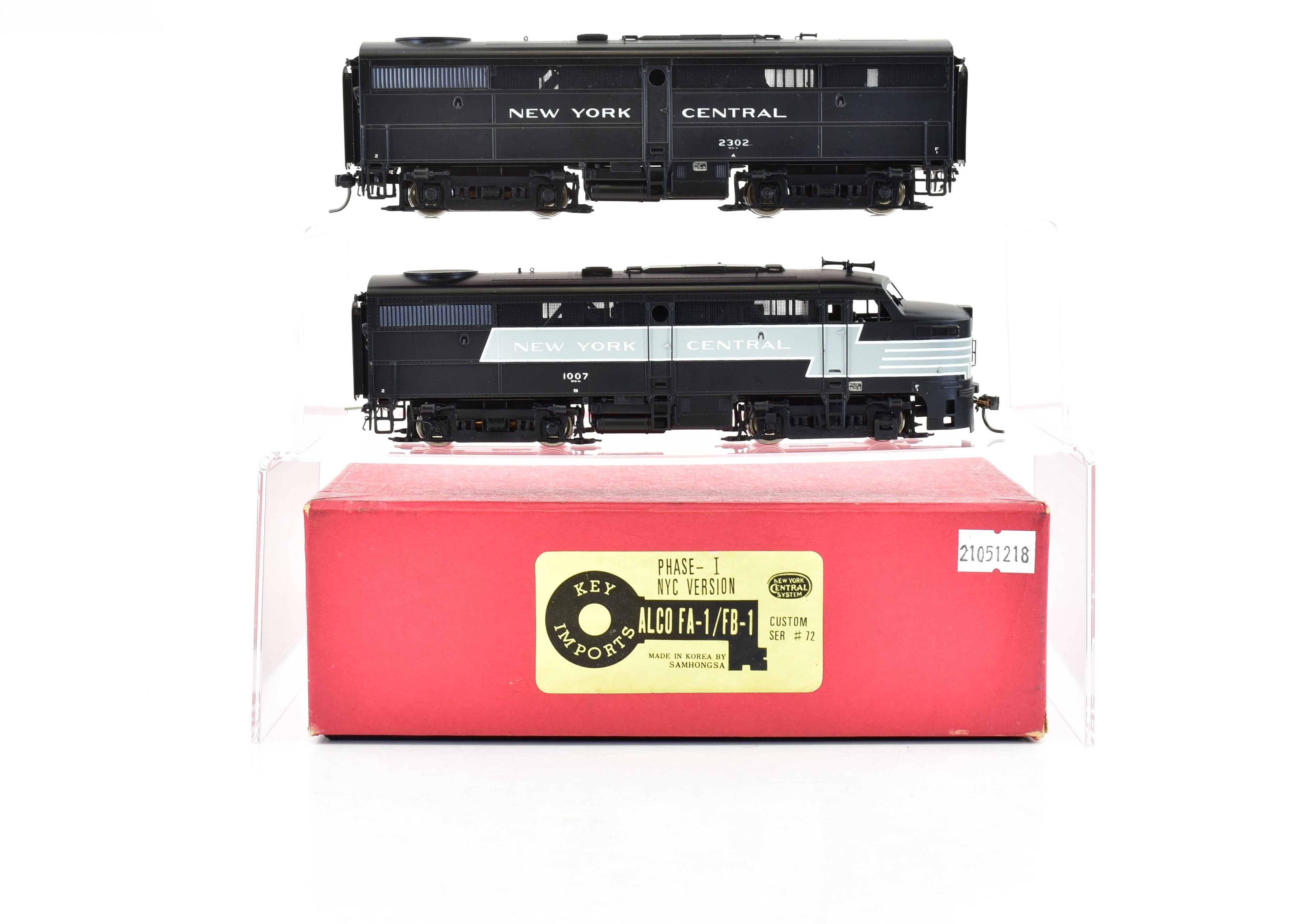 HO Scale Brass Key Imports New York Central ALCO FA - 1/FB - 1 Set Phase I Custom Series #72 Freight Version with Factory - Painted Finish from NYC