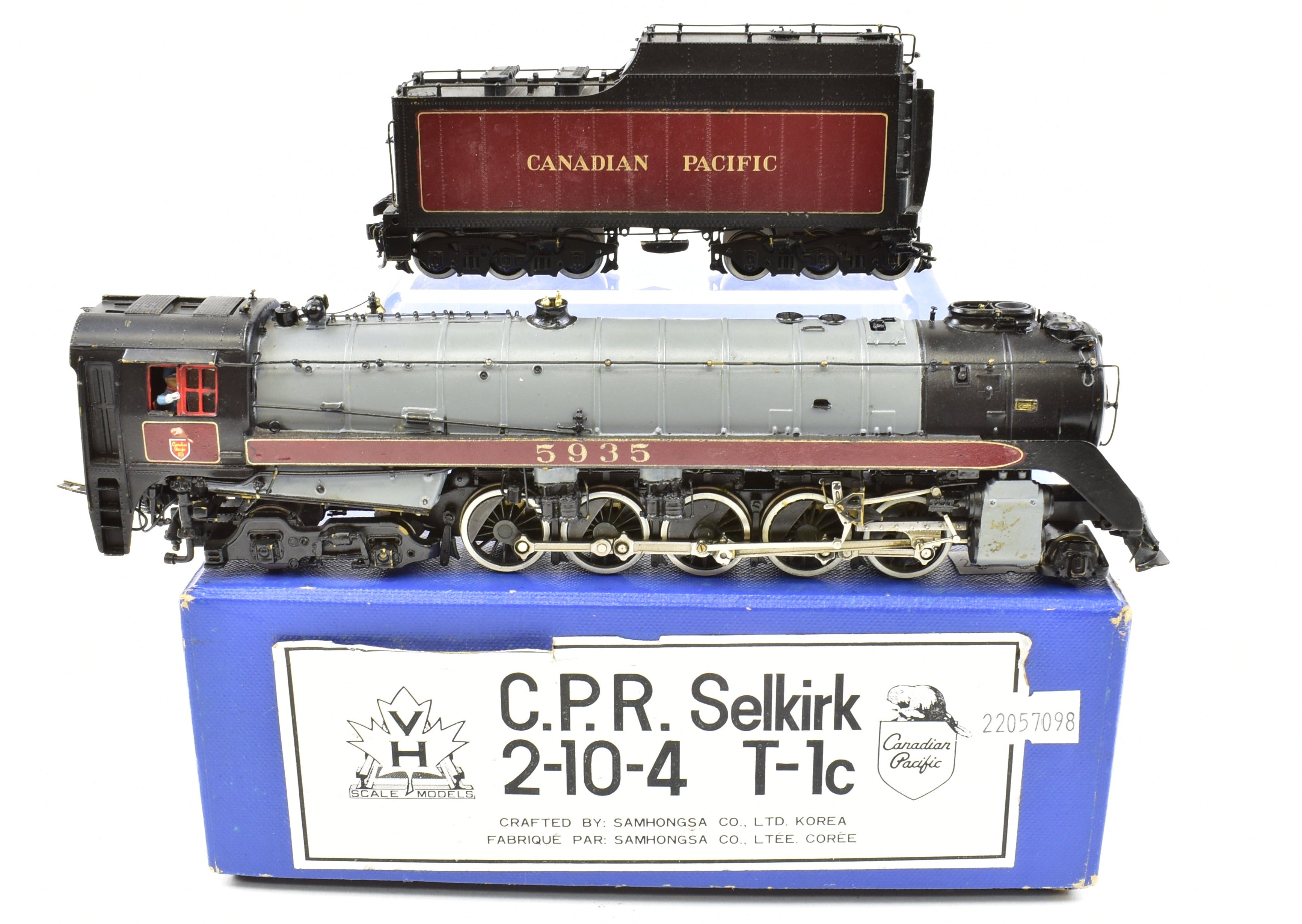 HO Scale Brass Model Train - Van Hobbies Canadian Pacific Railway T-1c 2-10-4 Selkirk with Custom Painting