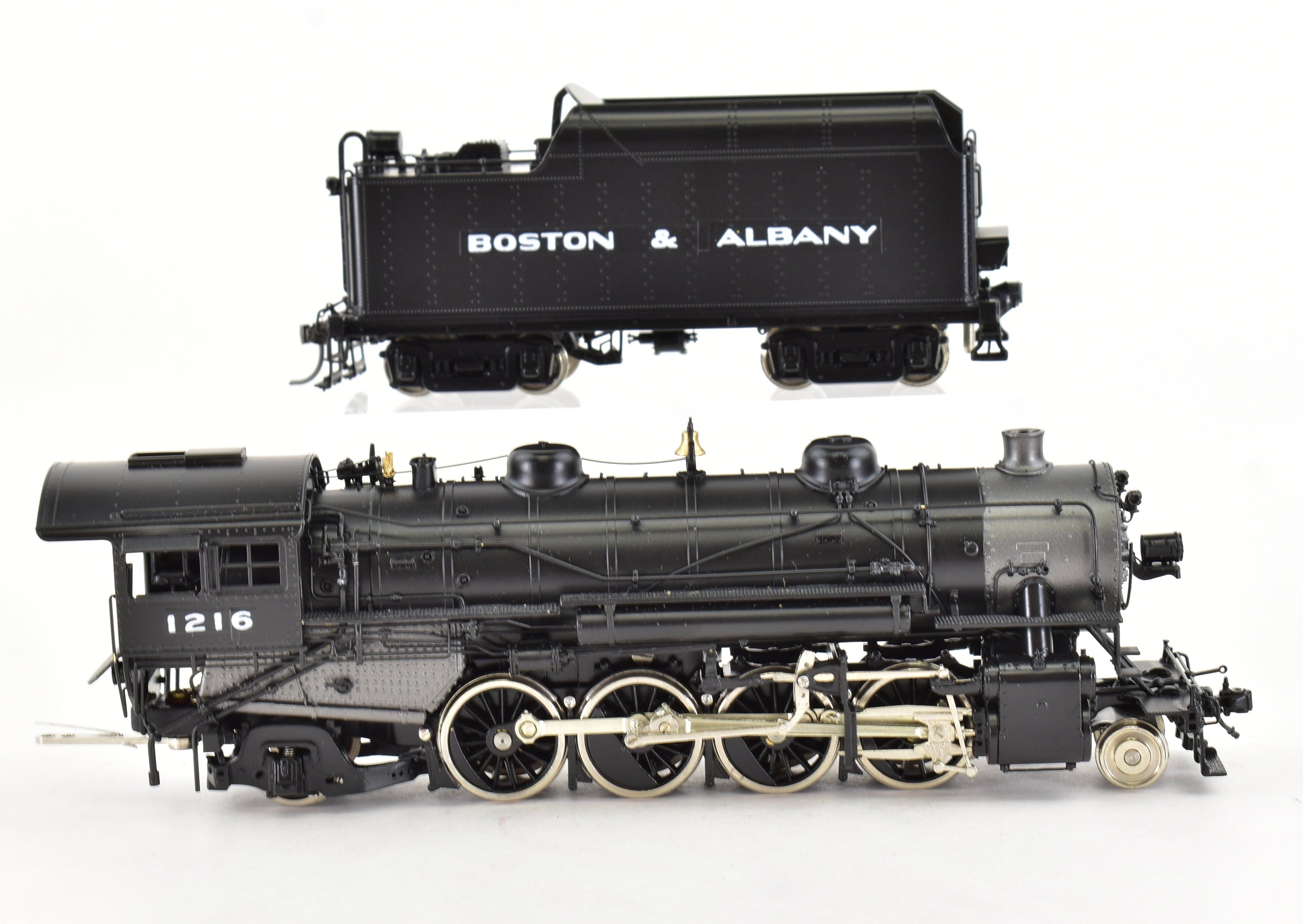 HO Scale Brass Model Train CON Key Imports B&A - Boston & Albany H - 5j Class 2 - 8 - 2 Mikado Steam Locomotive #1216 with Factory Painting