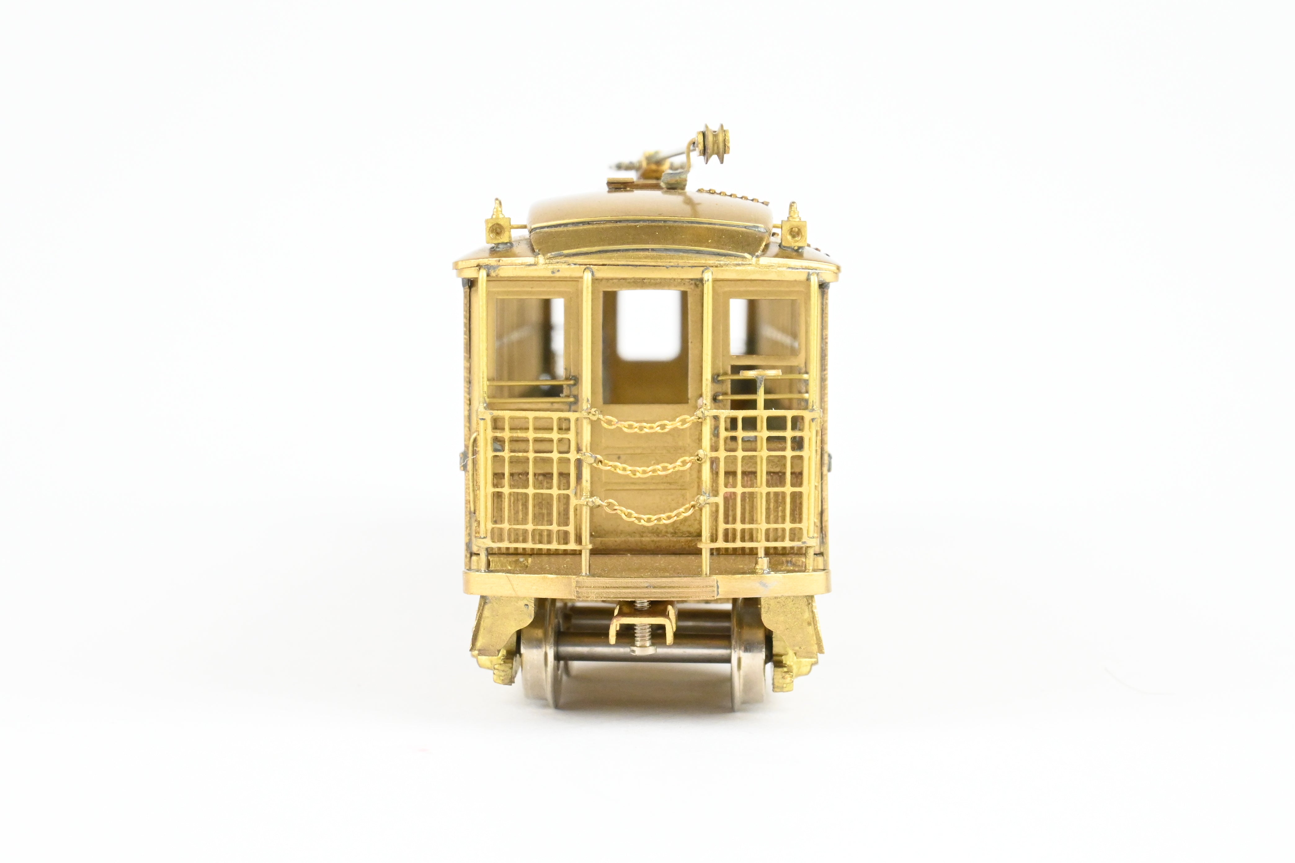 High - Quality HO Scale Brass Model Train Set by WP Car Corp. - Brooklyn Rapid Transit/Brooklyn Union Elevated 1200 Equipped with Trolley Poles