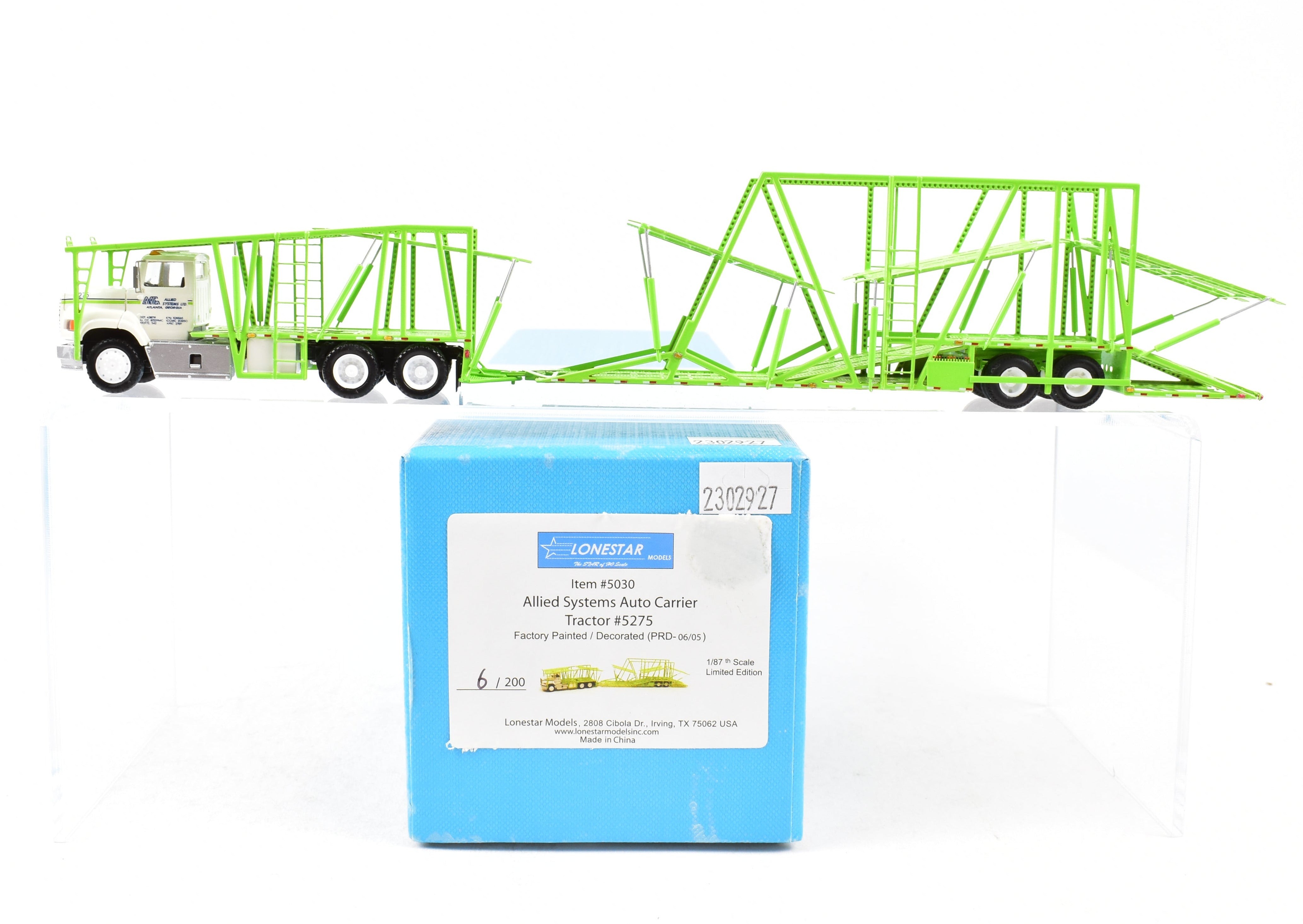 HO Scale Brass Commercial Allied Systems Auto Carrier Tractor Model No. 5275 by Lonestar Models with Factory Green Paint Finish
