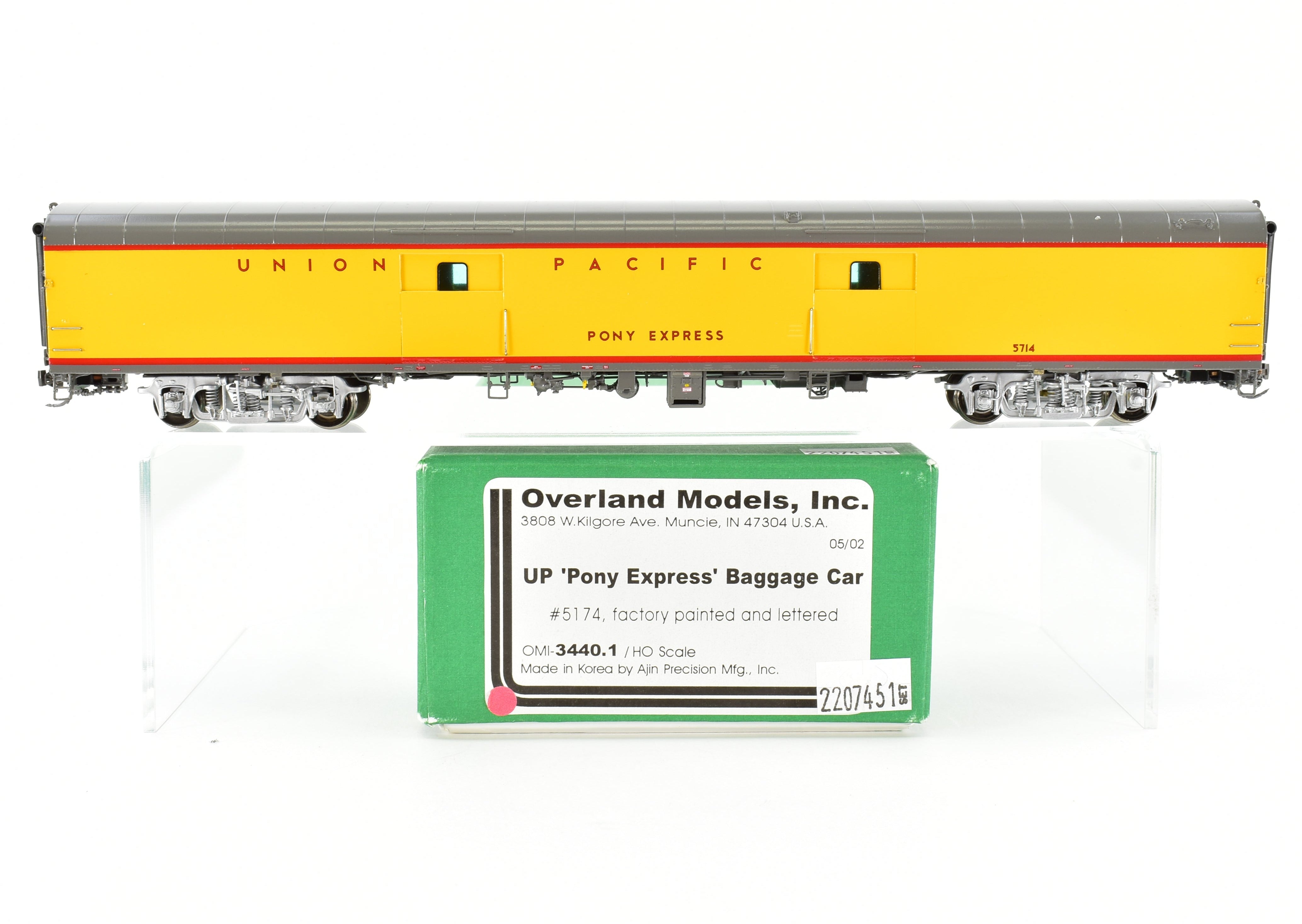 HO Brass OMI Union Pacific Pony Express Baggage Car FP No. 5174 by Overland Models