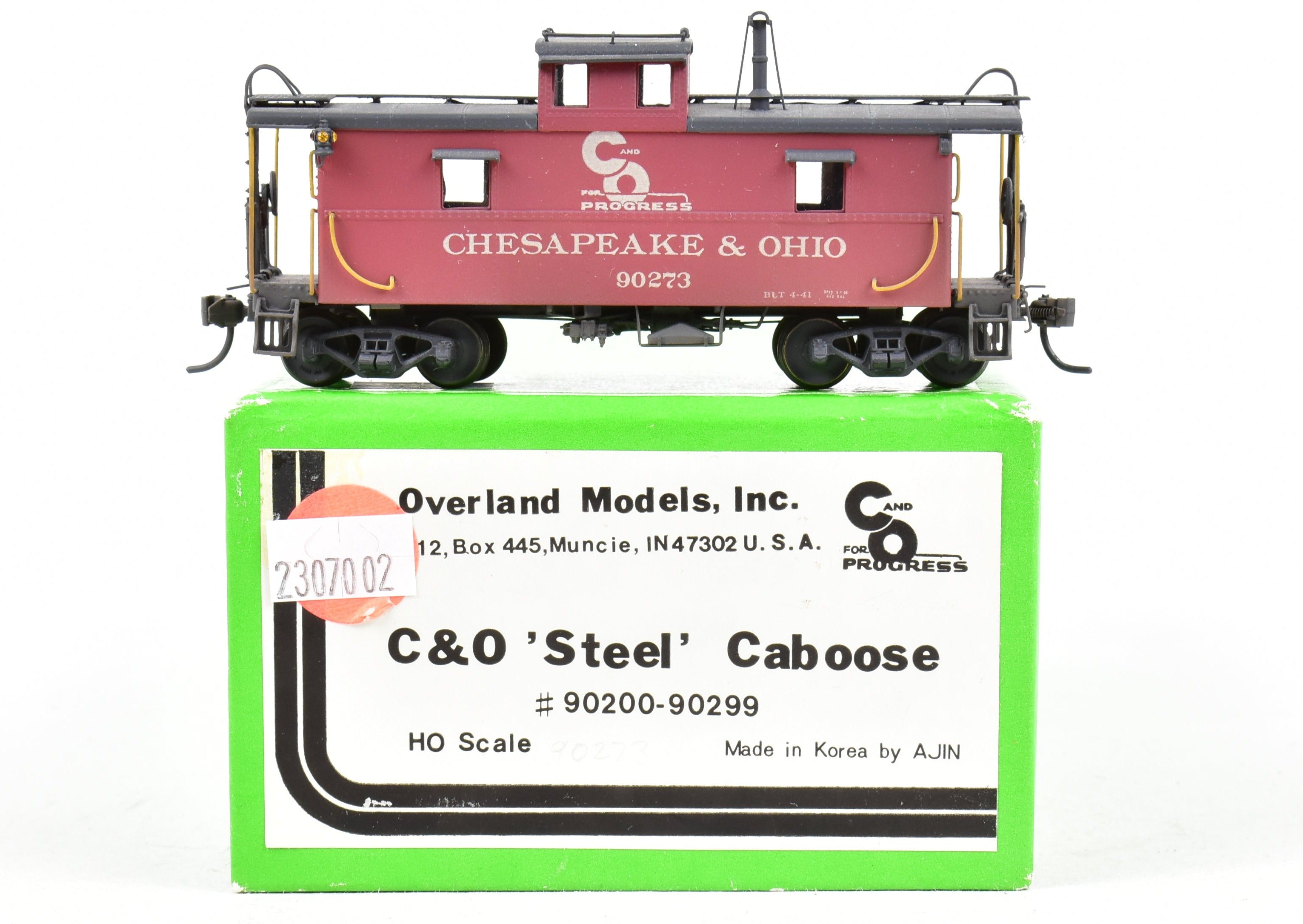 HO Scale Brass OMI - Overland Models, Inc. Chesapeake & Ohio (C&O) Steel Caboose from #90200 - 90299 Series, Custom - Painted and Weathered No. 90273 Model Train Collectible
