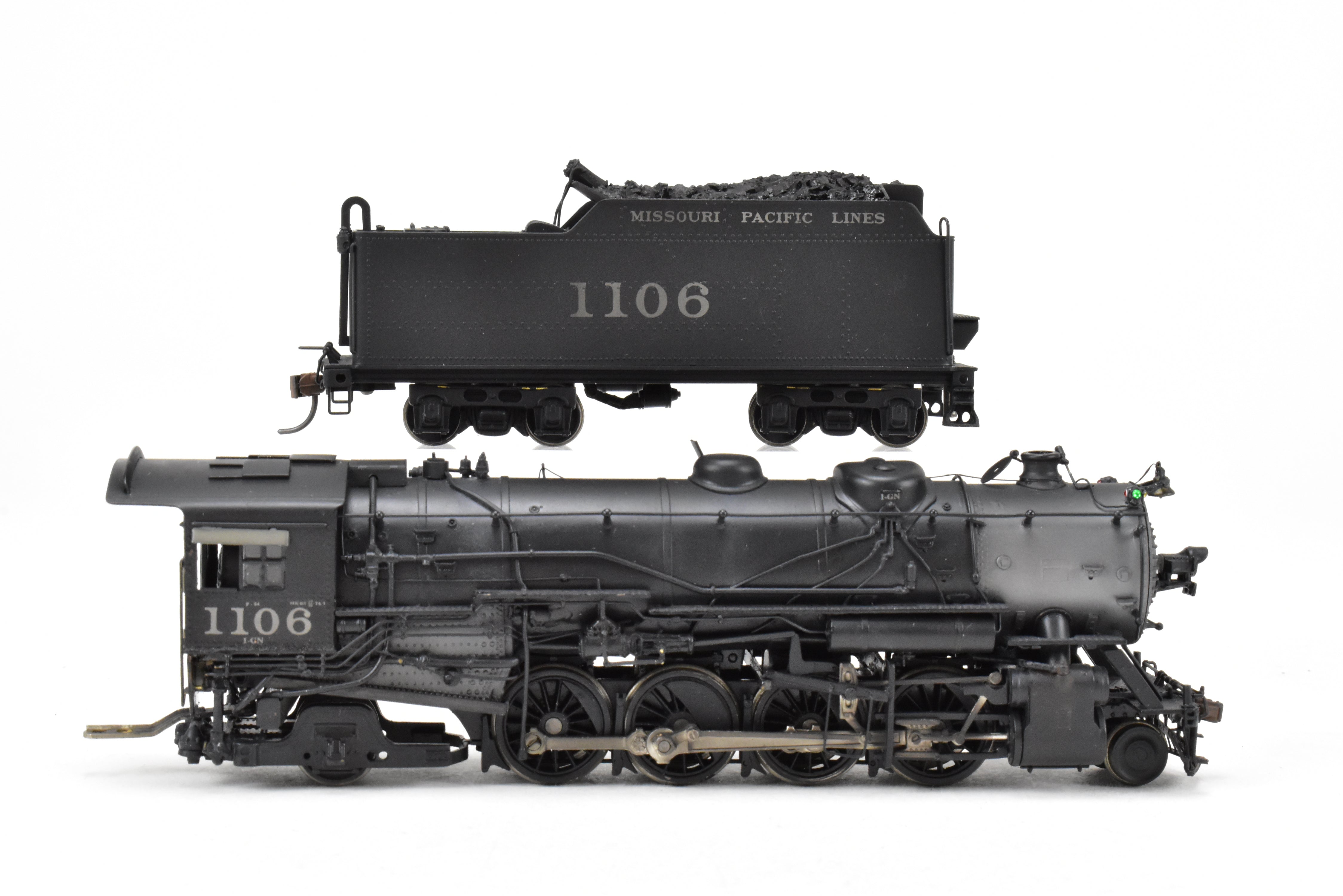 HO Scale Brass Hallmark Models Missouri Pacific Steam Locomotive: 1400 Class 2-8-2 Modified to 1100 Class with Brand - New Tender CP No. 1106