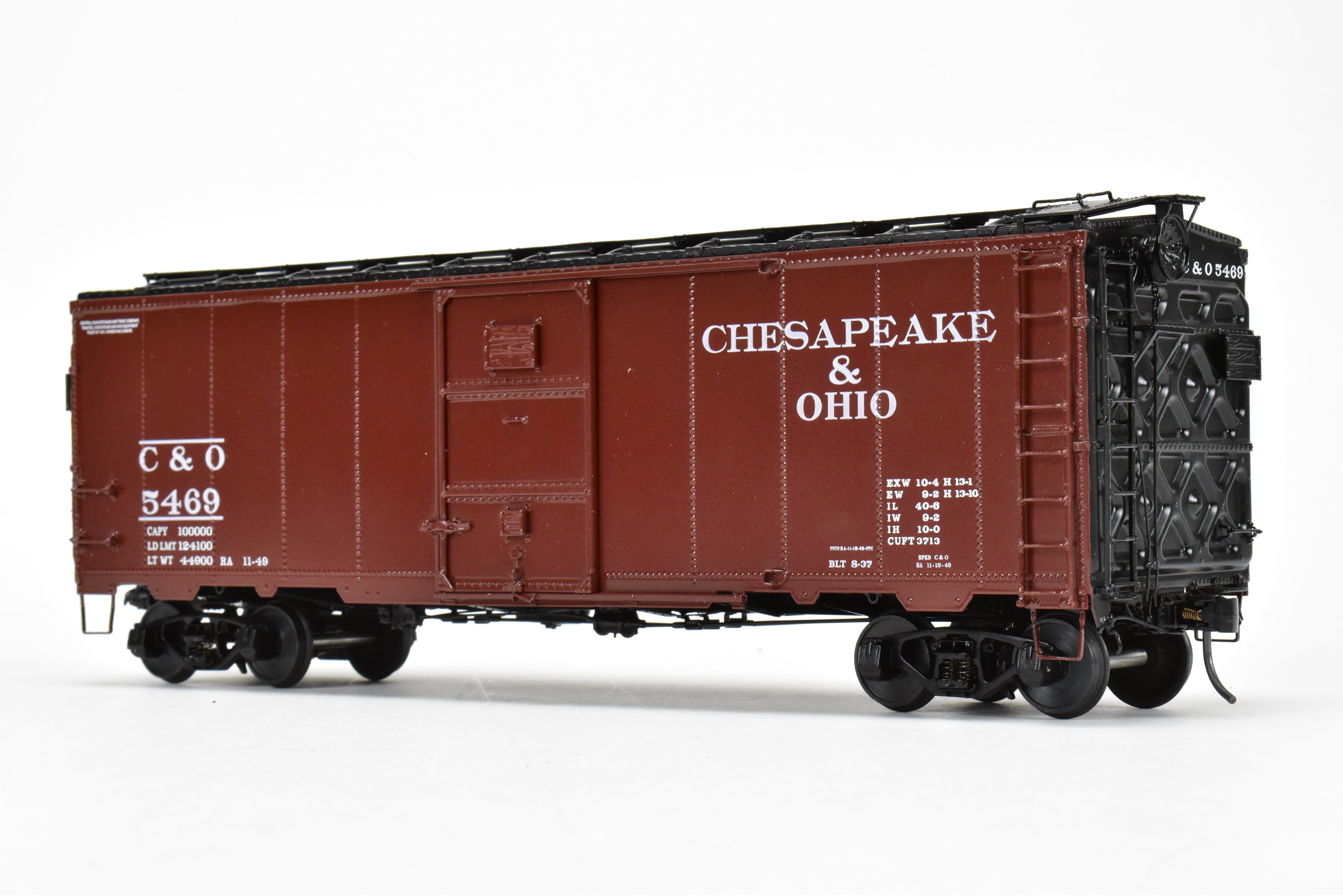 O Scale Brass Model - Rich Yoder Models' Chesapeake and Ohio (C&O) 1937 AAR Standard 40-Foot Steel Sheathed Box Car with Deco Ends, FP No.5469