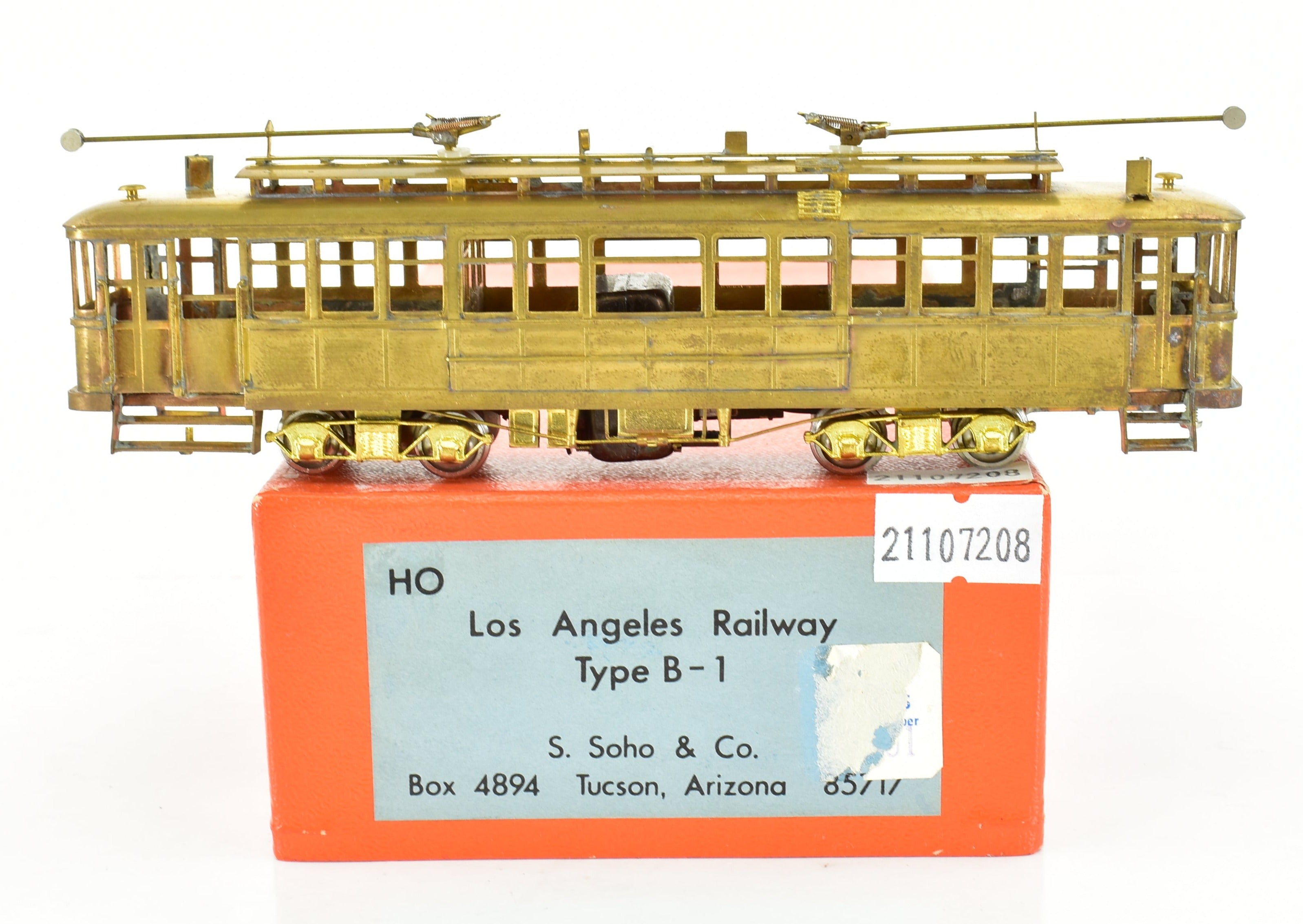 1970 HO Scale Brass Los Angeles Railway Type B-1 Streetcar by S. Soho & Co (AS-IS)