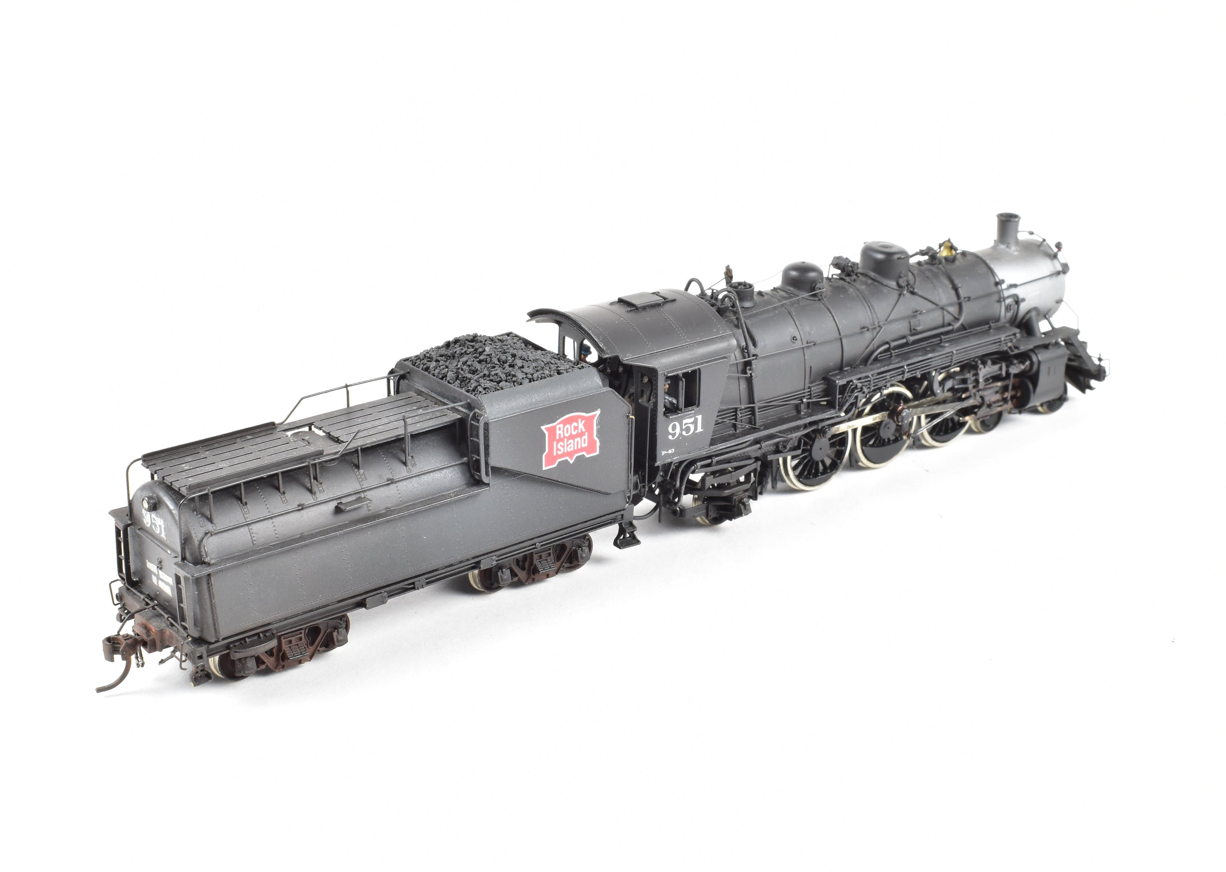 HO Scale Brass Model Train - Overland Models CRI&P Rock Island P-42 4-6-2 Pacific Steam Locomotive CP #951 Weathered with Authentic Detailing
