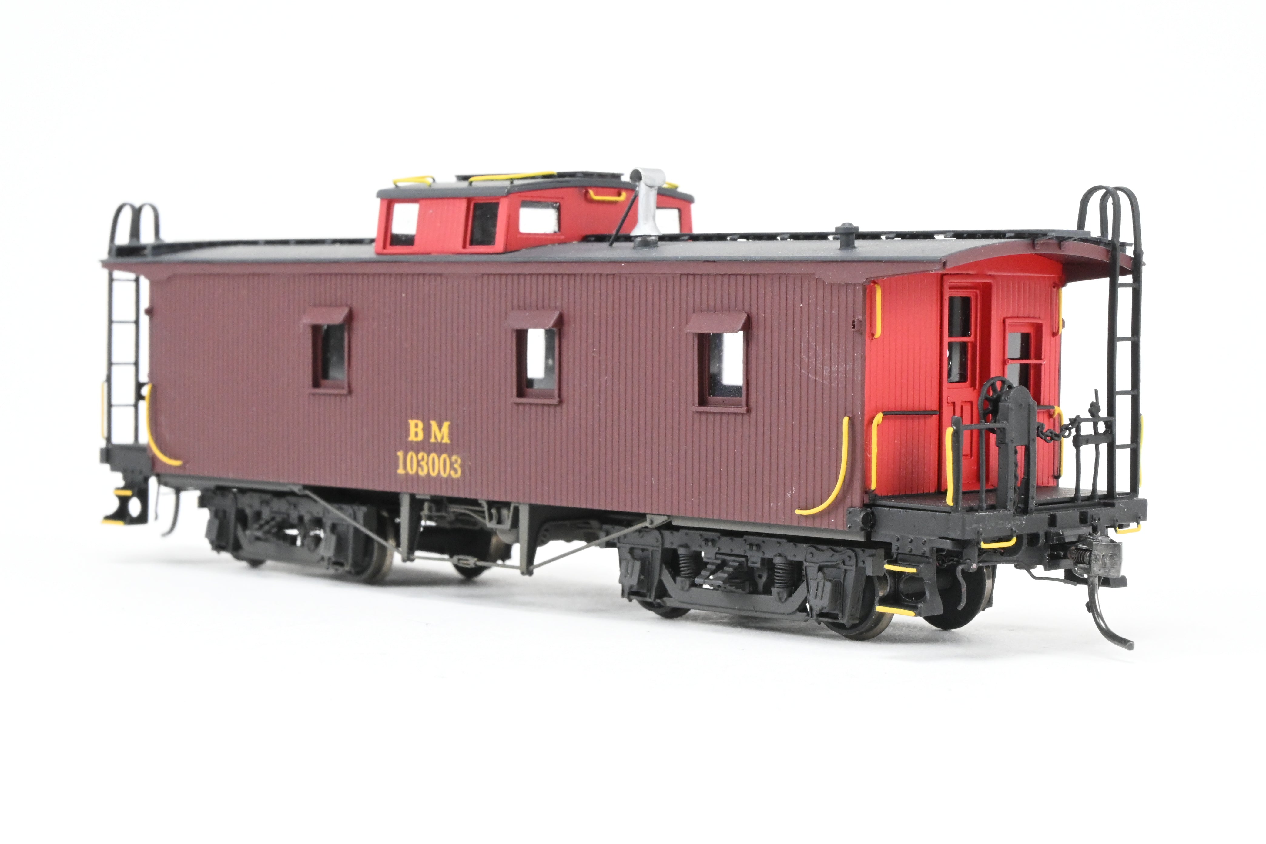 HO Scale Brass Railworks Boston & Maine Rebuilt Milk Car to Caboose Model - FP No. 103003