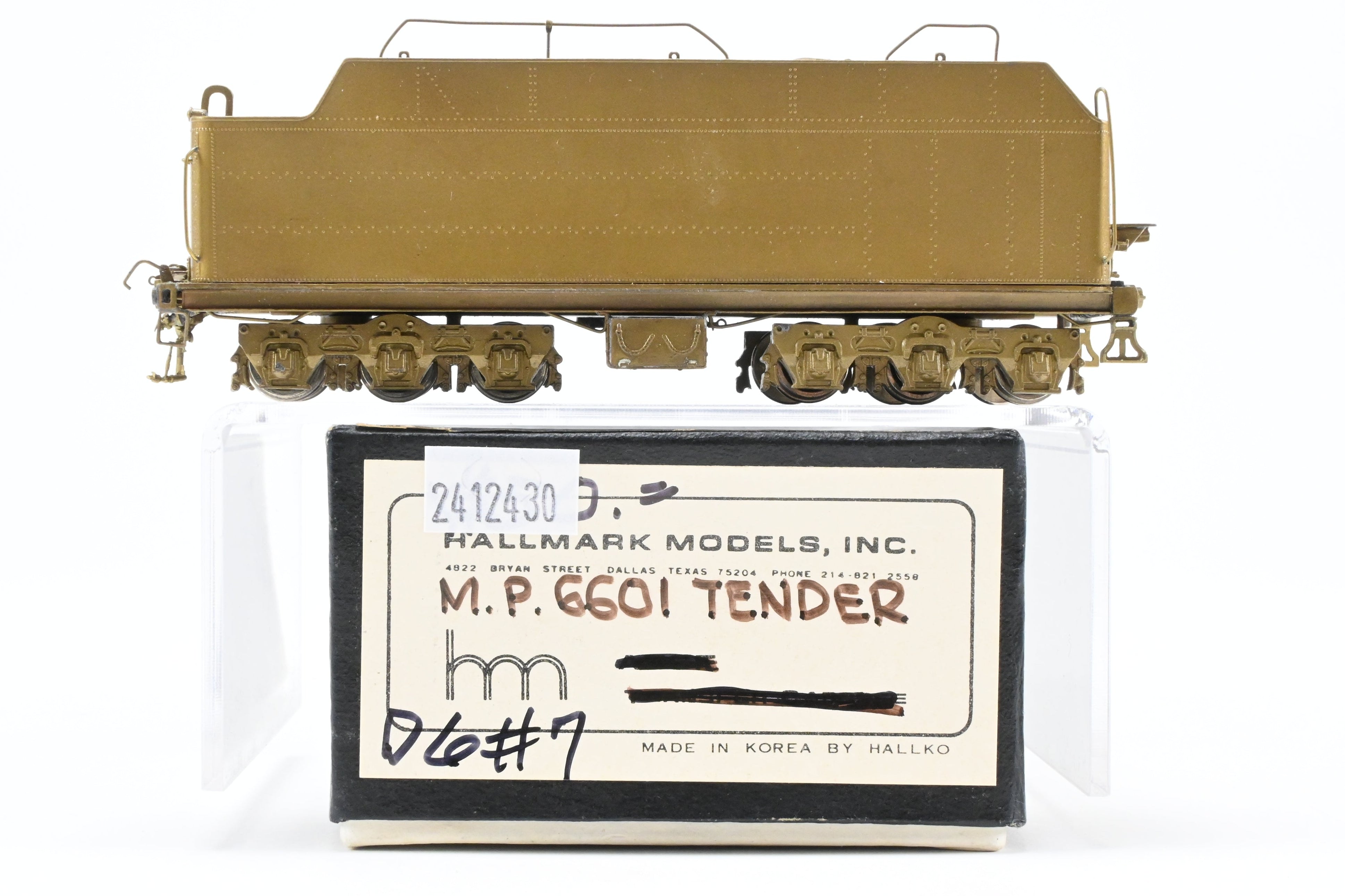 HO Brass Hallmark Models Missouri Pacific 4-6-2 No. 6601 Tender, Excellent Condition
