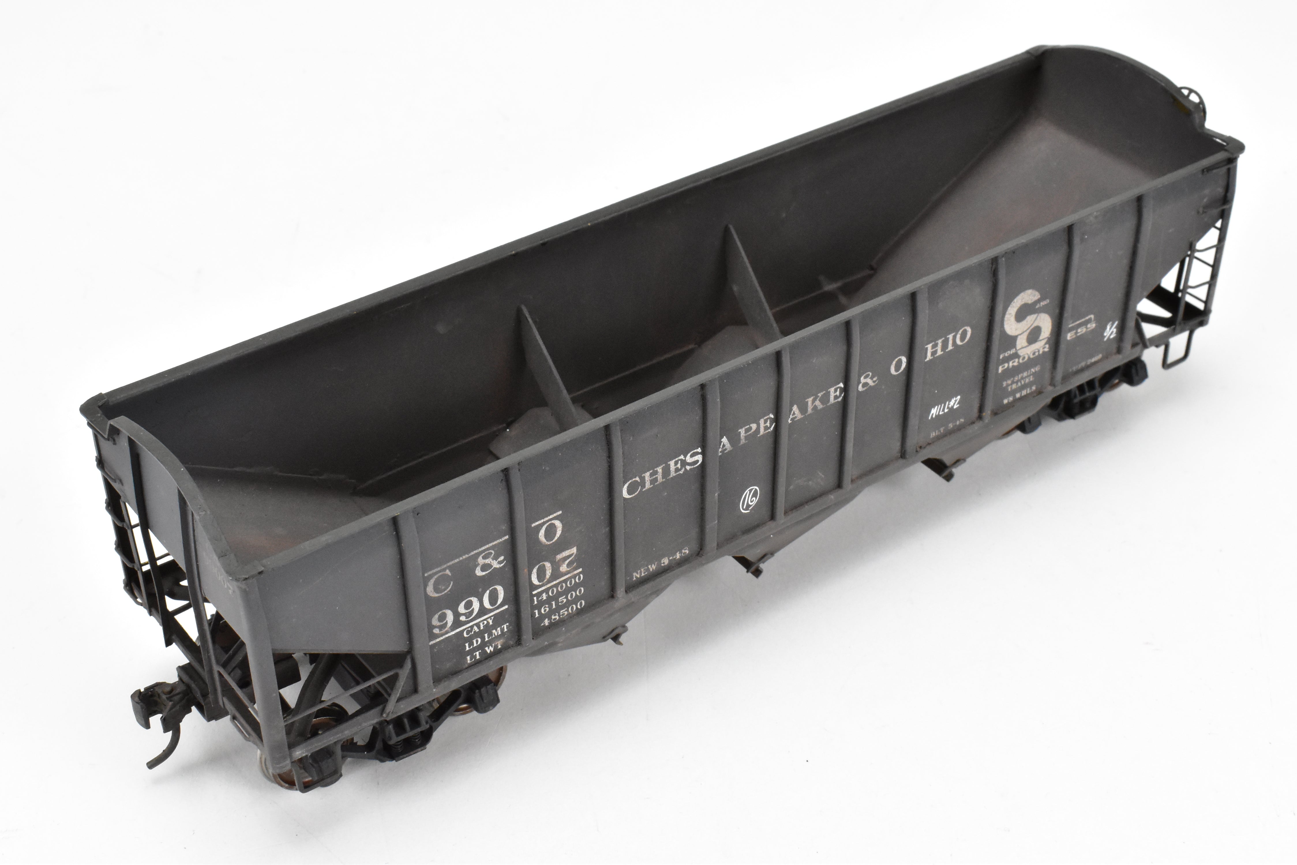 O Scale Custom Painted Brass US Hobbies C&O Triple Hopper #99007, No Box