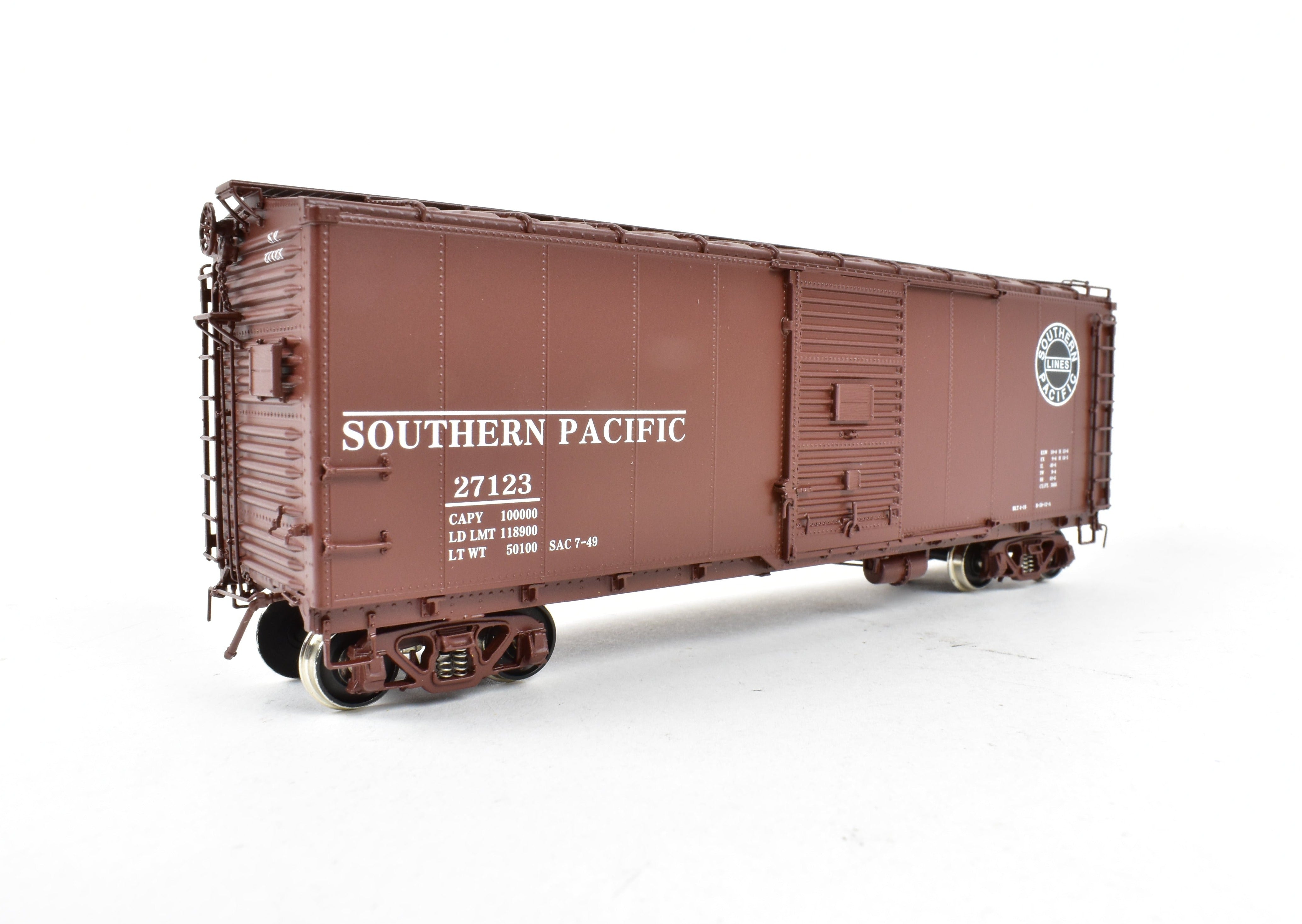HO Scale Brass Challenger Imports CIL Southern Pacific Class B - 50 - 12 - A Rebuilt Steel Side Box Car Factory Painted with Number 27123