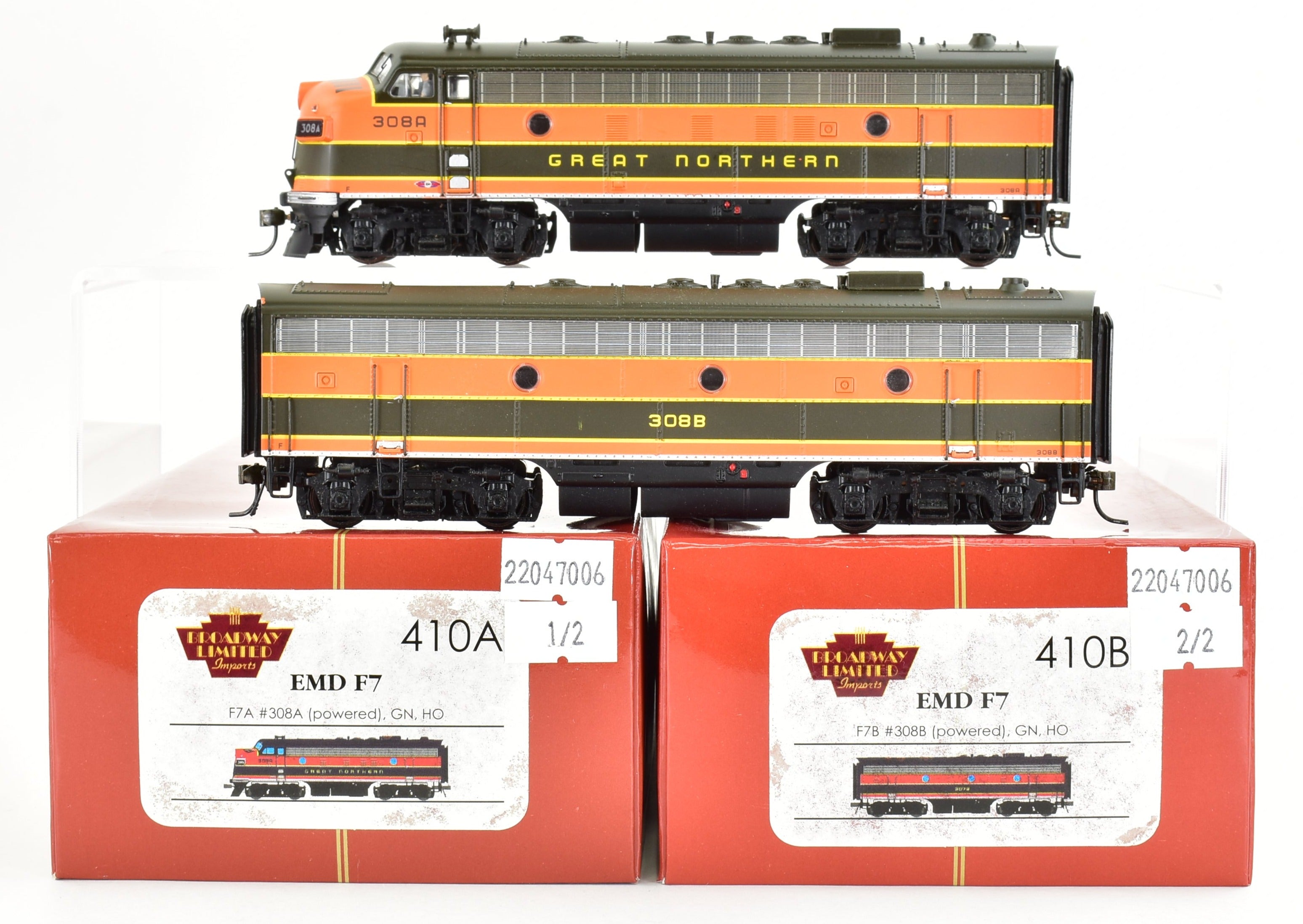 Broadway Limited Imports GN Great Northern EMD F7A/B Set with QSI DCC & Sound