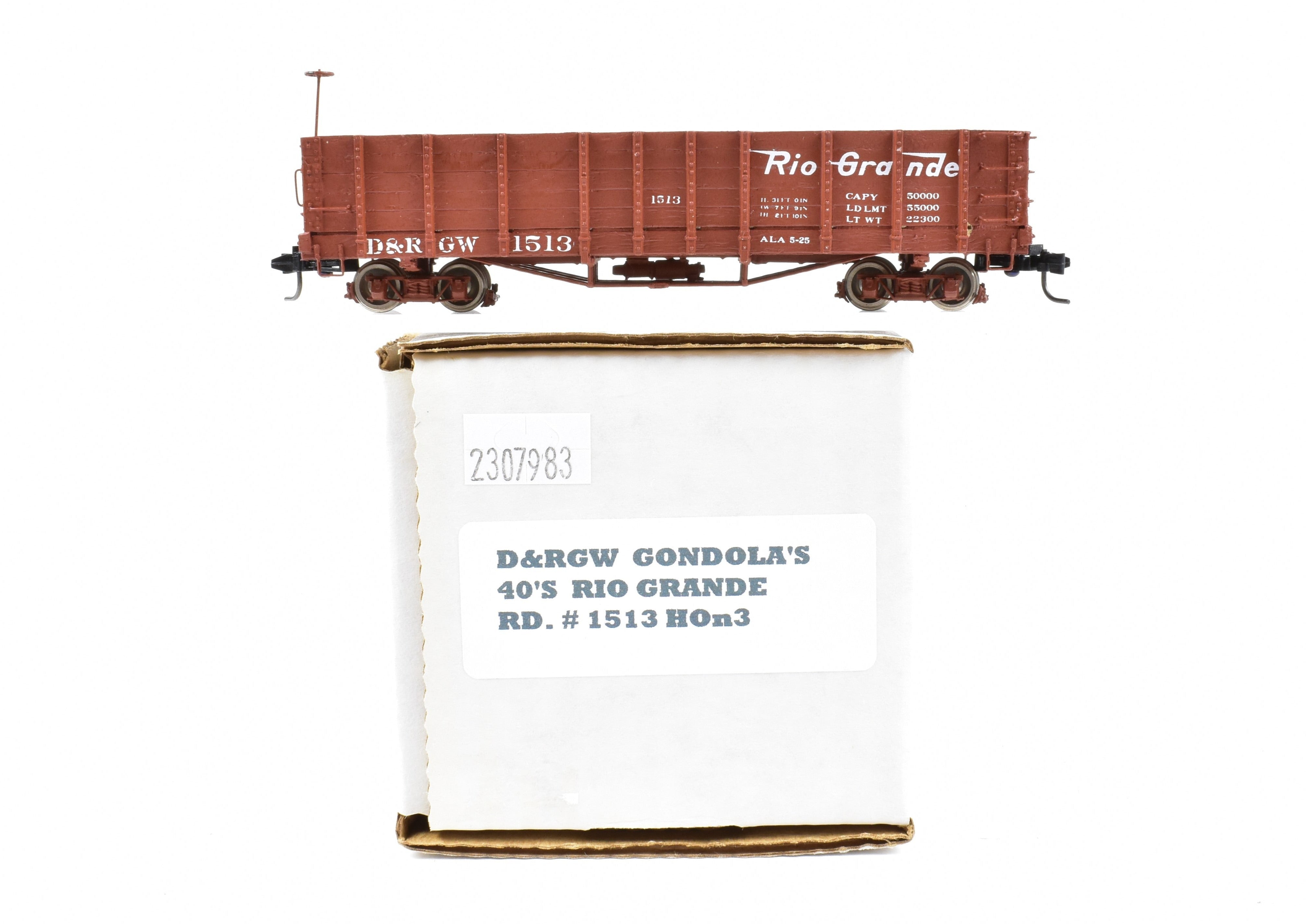 HOn3 Scale Custom - Built Denver & Rio Grande Western (D&RGW) Gondola Model of Leadville Supply Company from the 1940s, #1513
