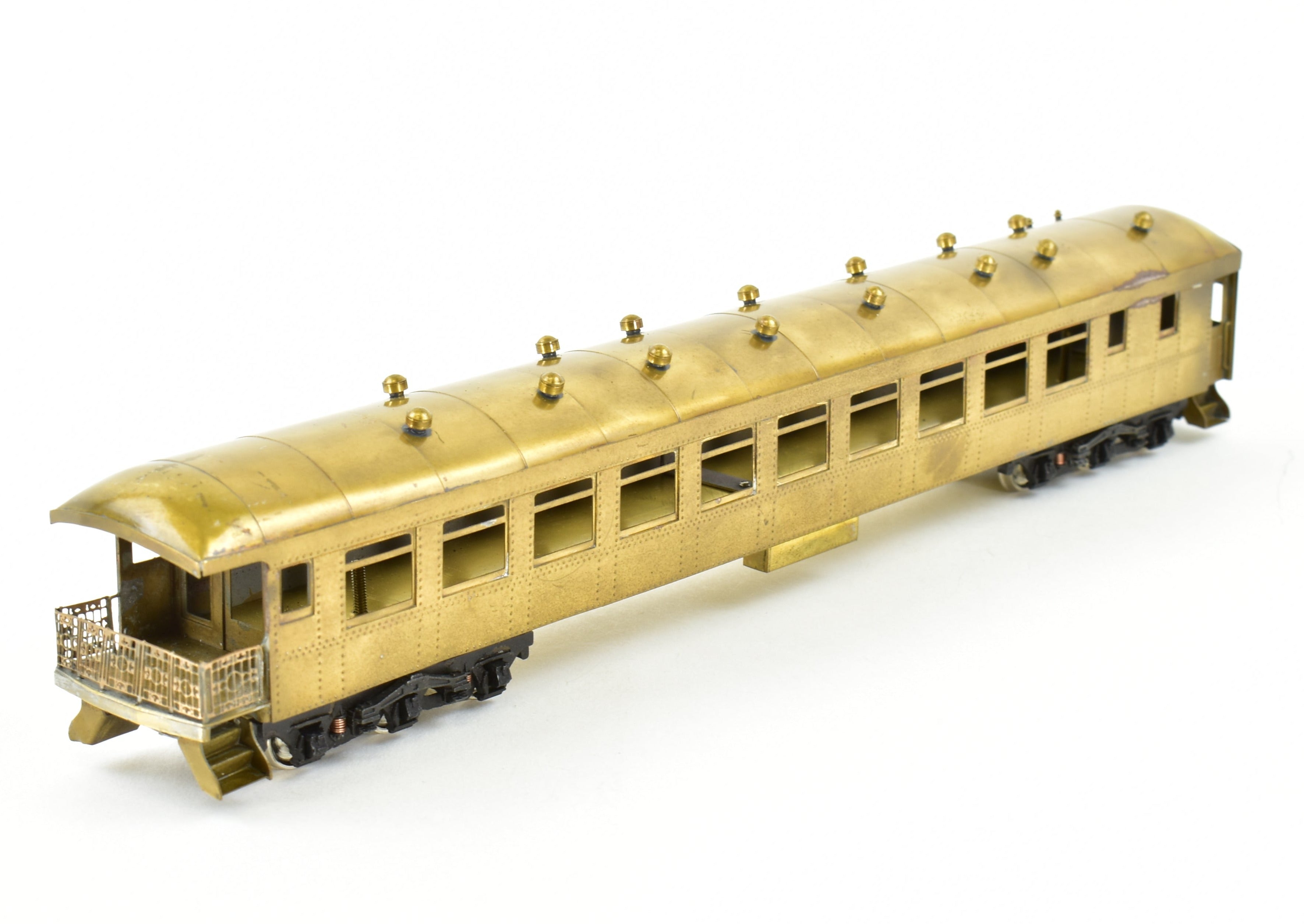 HO Scale Brass Ken Kidder Illinois Central Harriman Observation Car with CV Trucks