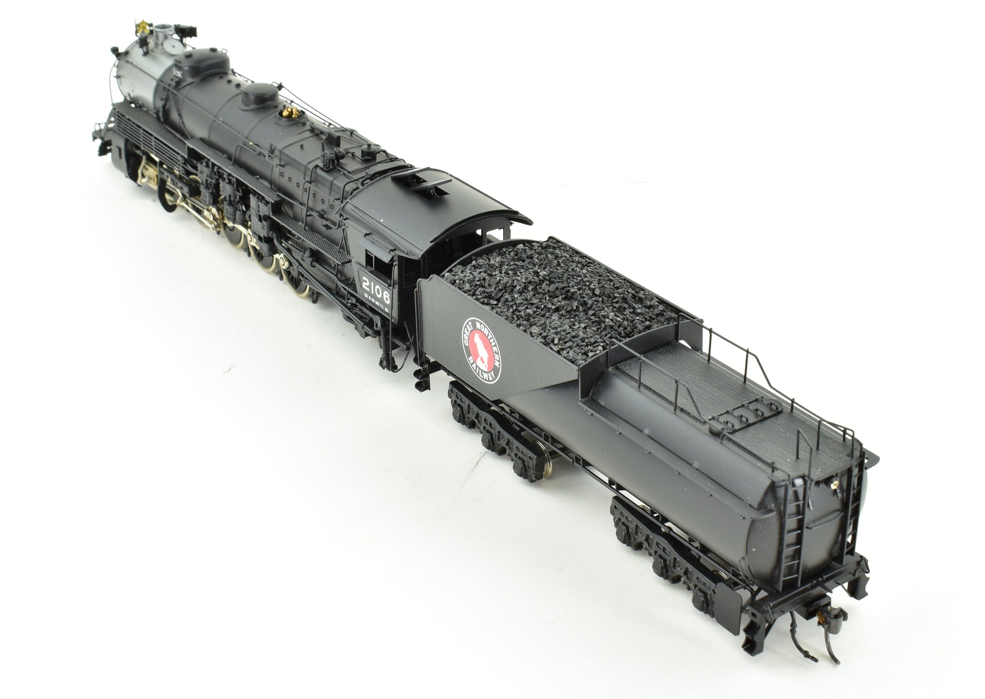 High - Quality HO Scale Brass Model Train CON PFM - Tenshodo GN - Great Northern 2 - 10 - 2 Class Q - 1 Factory - Painted Model from 1984 Production Run