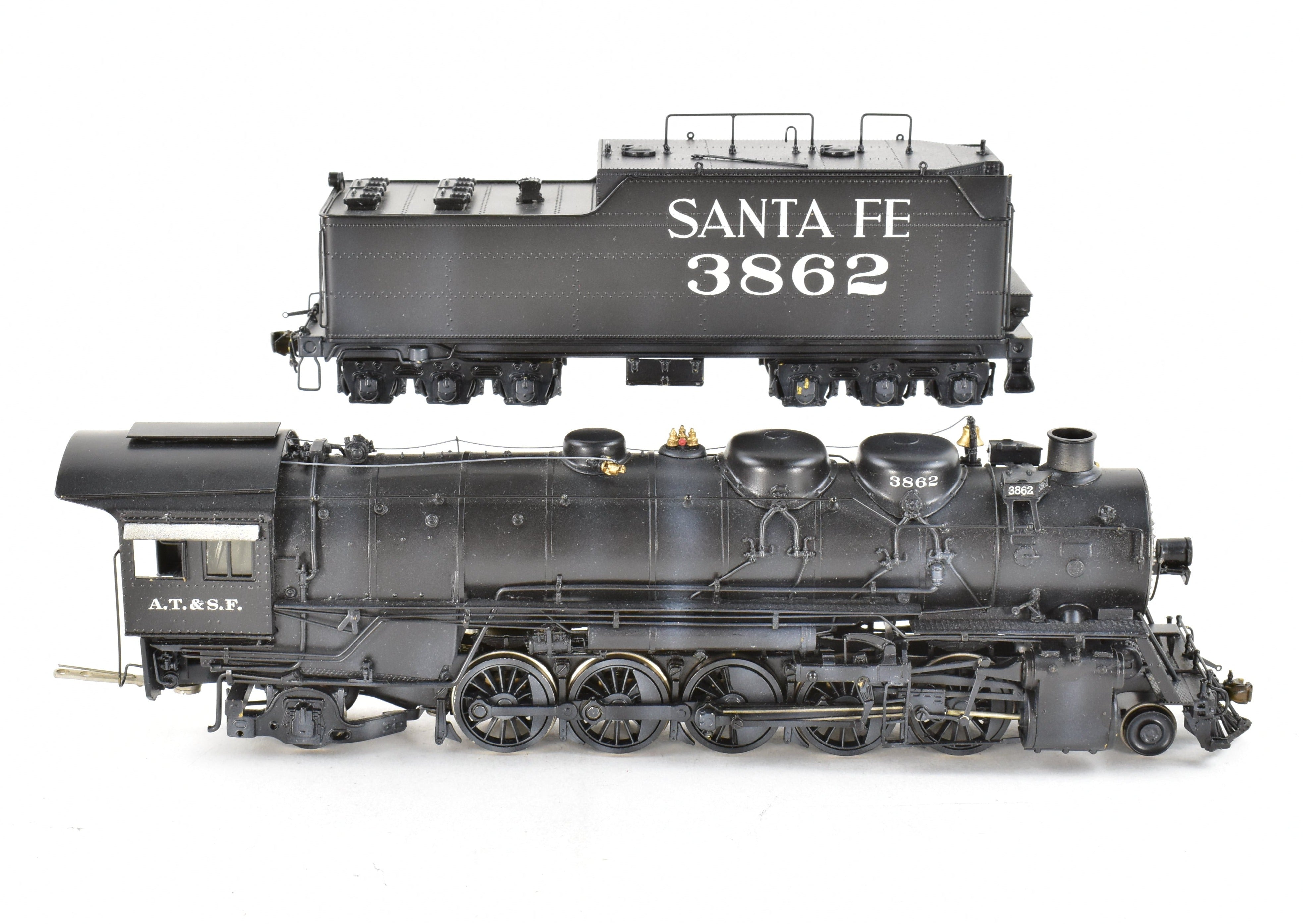 HO Brass Key Imports ATSF Santa Fe 3800 Class 2-10-2 Custom Painted Locomotive No. 3862