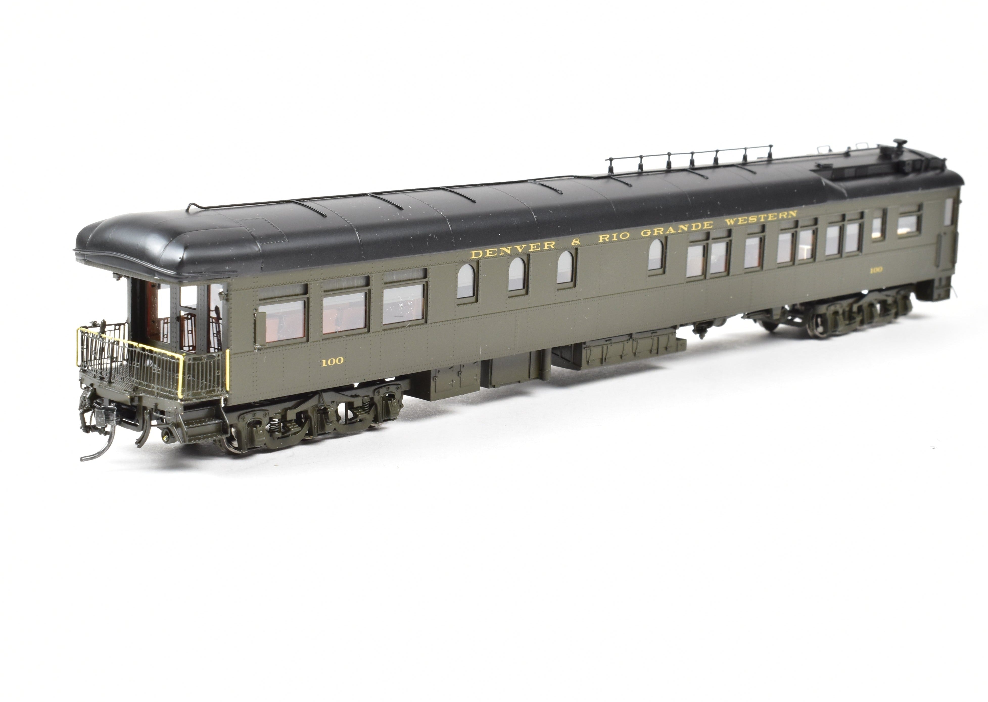 1937 - 1951 Era HO NEW Brass North Bank Line D&RGW 100 Pullman Green Business Car