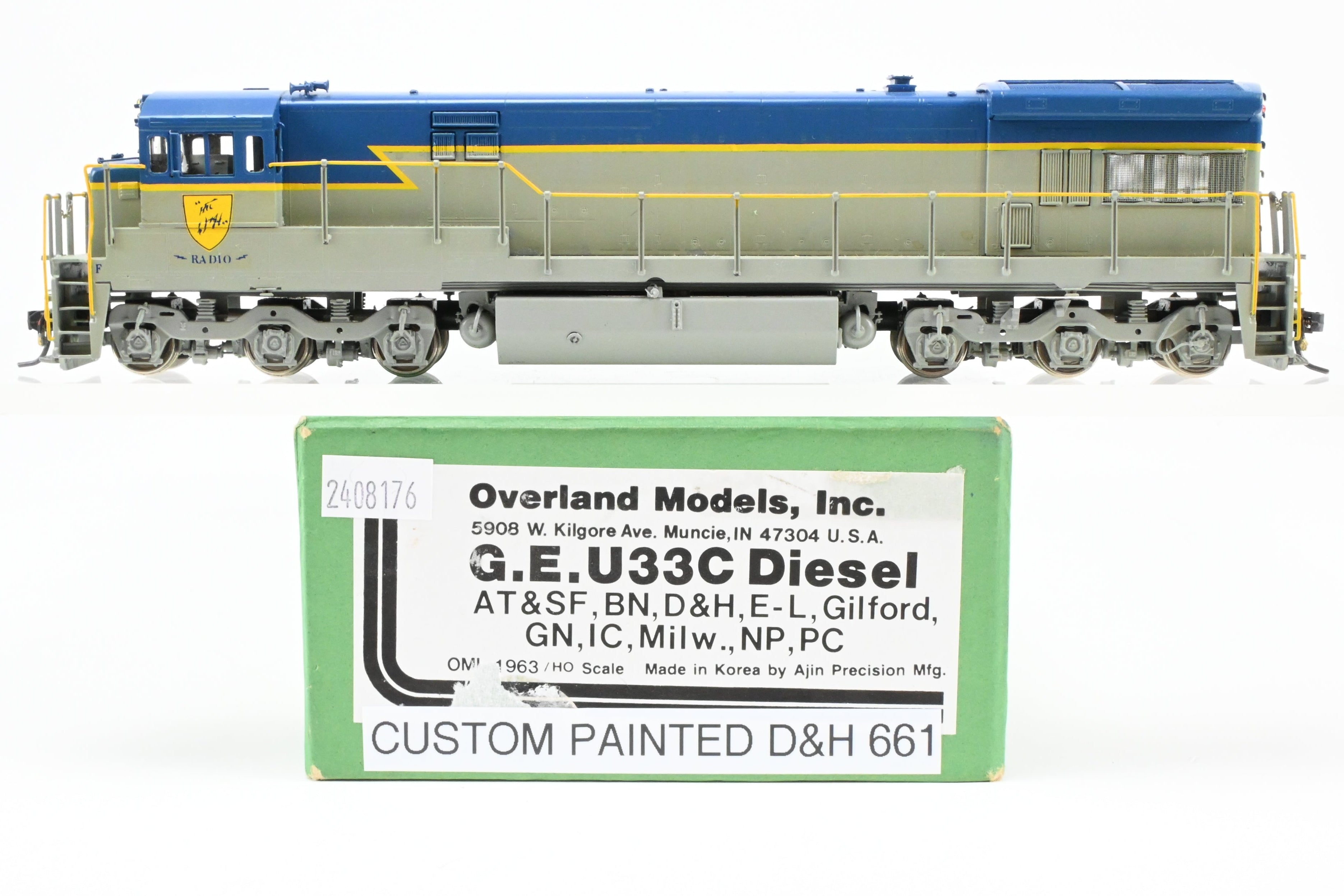 HO Scale Brass Locomotive Model - Overland Models Inc. Custom Painted Delaware & Hudson GE U33C No. 661