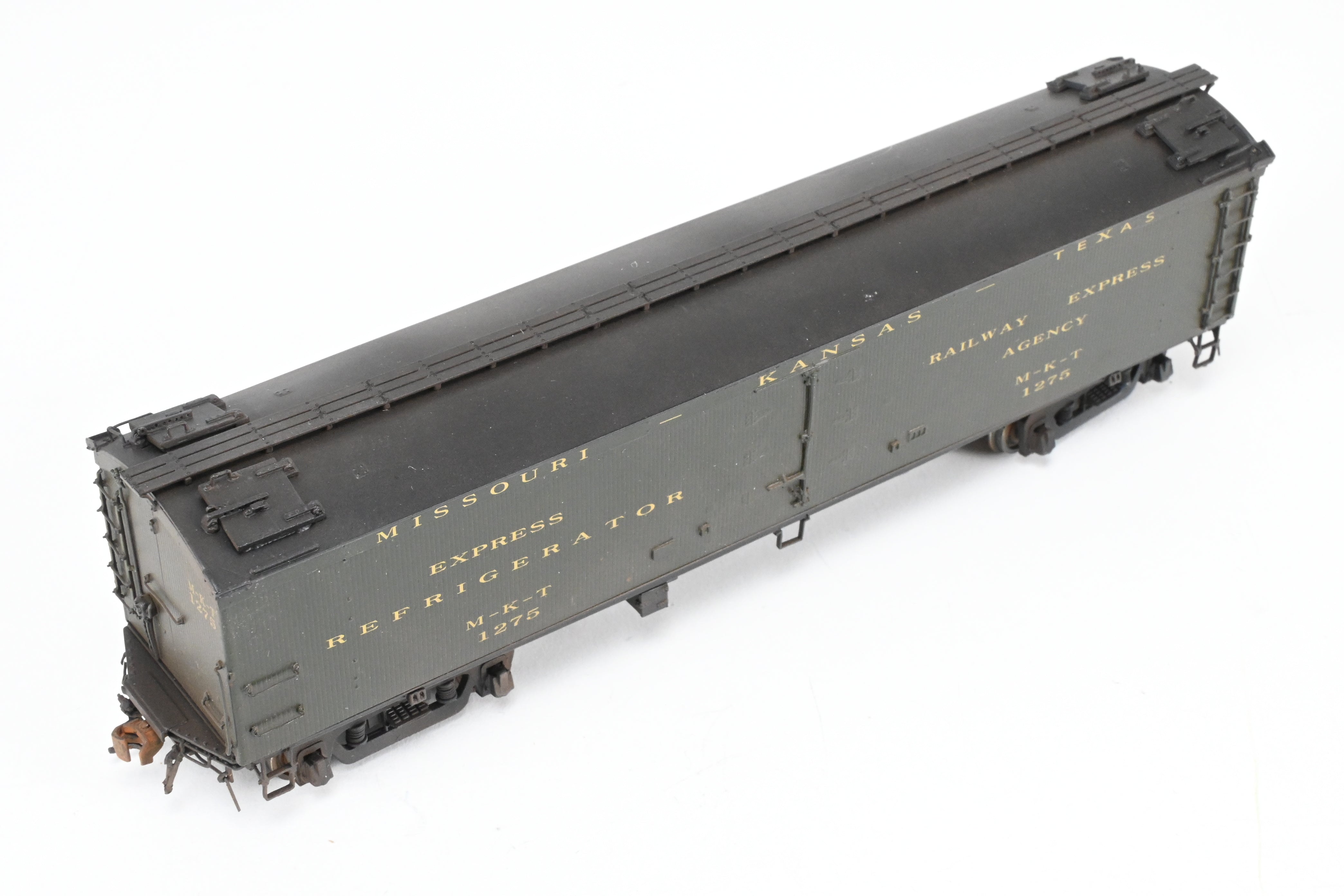 HO Scale Brass Precision Scale Co. Missouri Kansas Texas BR Class 53' 6 Reefer with Miner Brake System and FP - A High - Quality Model for Rolling Stock Fleet