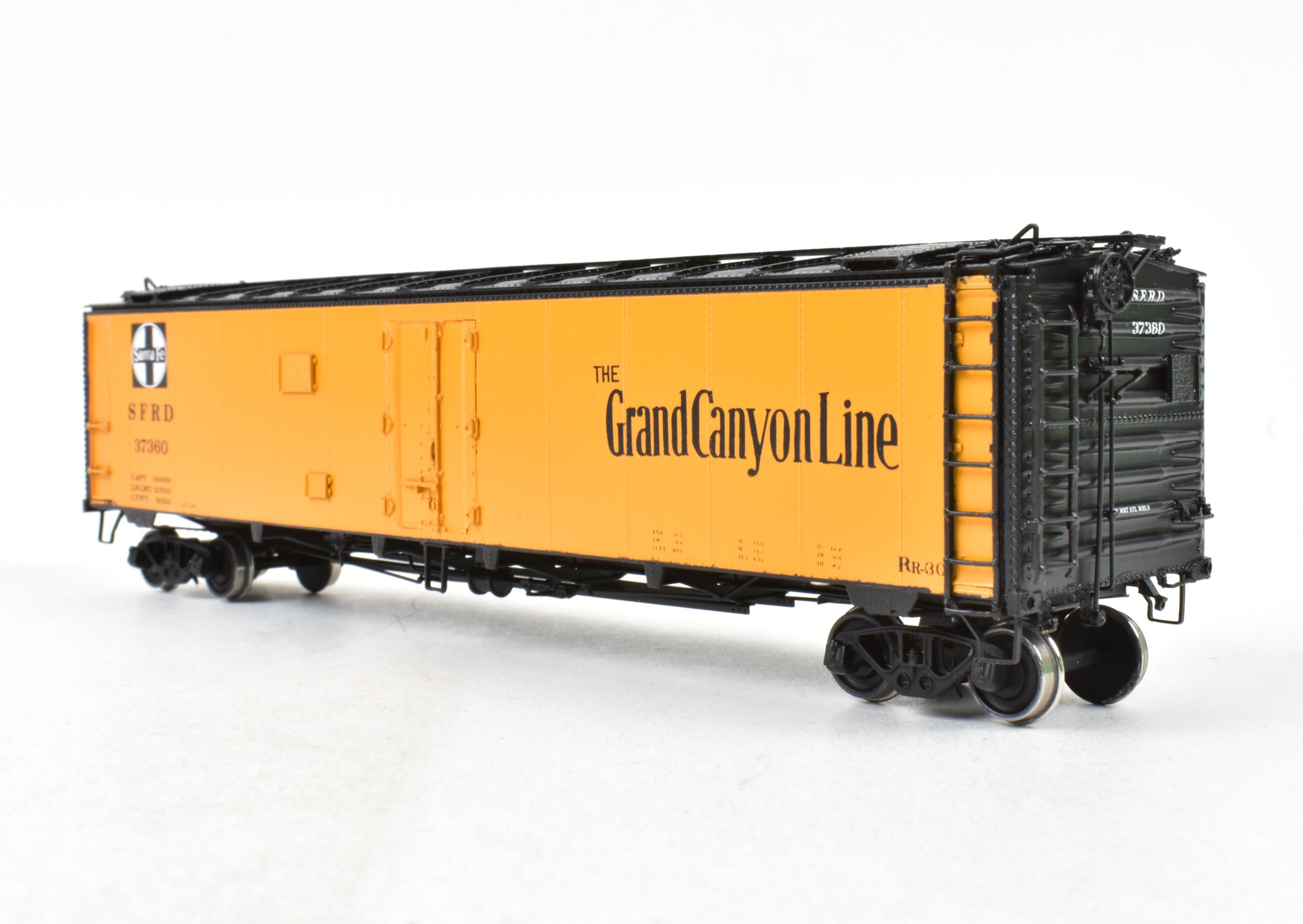 HO Scale Brass Model - Overland Models, Inc. ATSF - Santa Fe SFRD Rr - 30 Class 50 - Foot Ice Bunker Steel Refrigerator Car with Custom Painting by Turner Junction Models