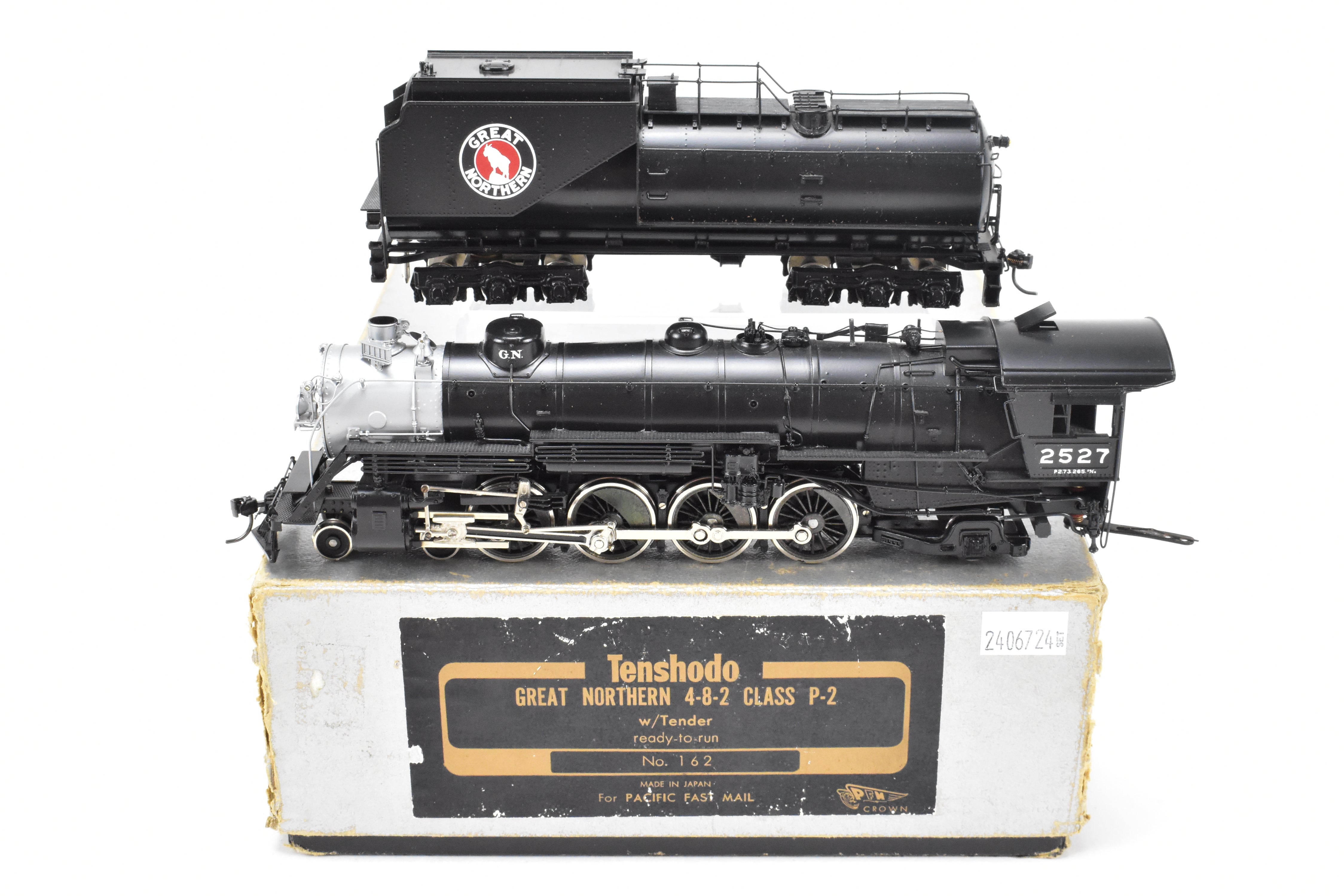 HO Brass Tenshodo Great Northern 4-8-2 Class P-2 Factory Painted Crown #2527 (1974 Last Run)