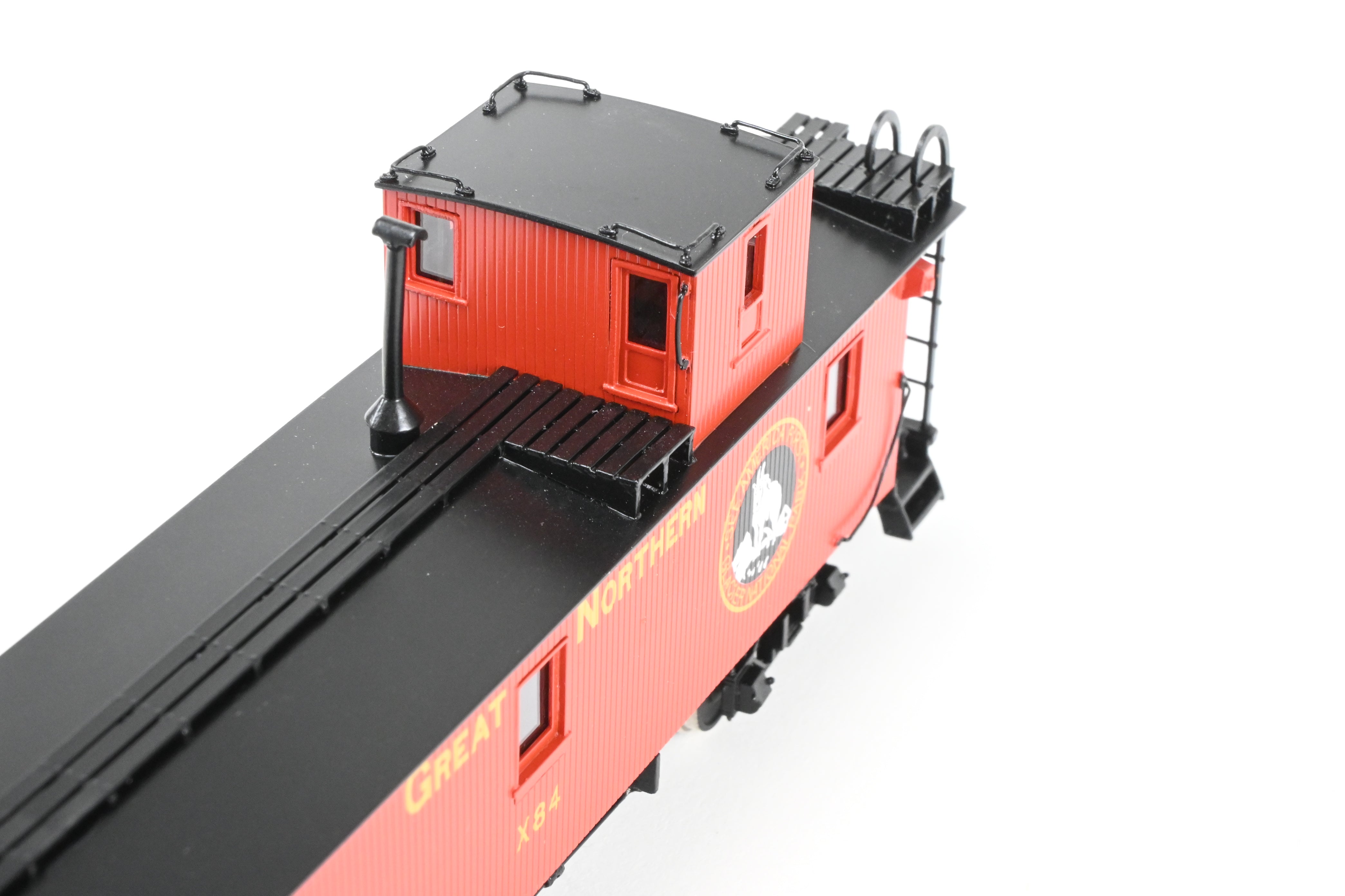 HO Scale Brass North Bank Line Great Northern 33-Foot Truss Rod Caboose Model, Product No. X84