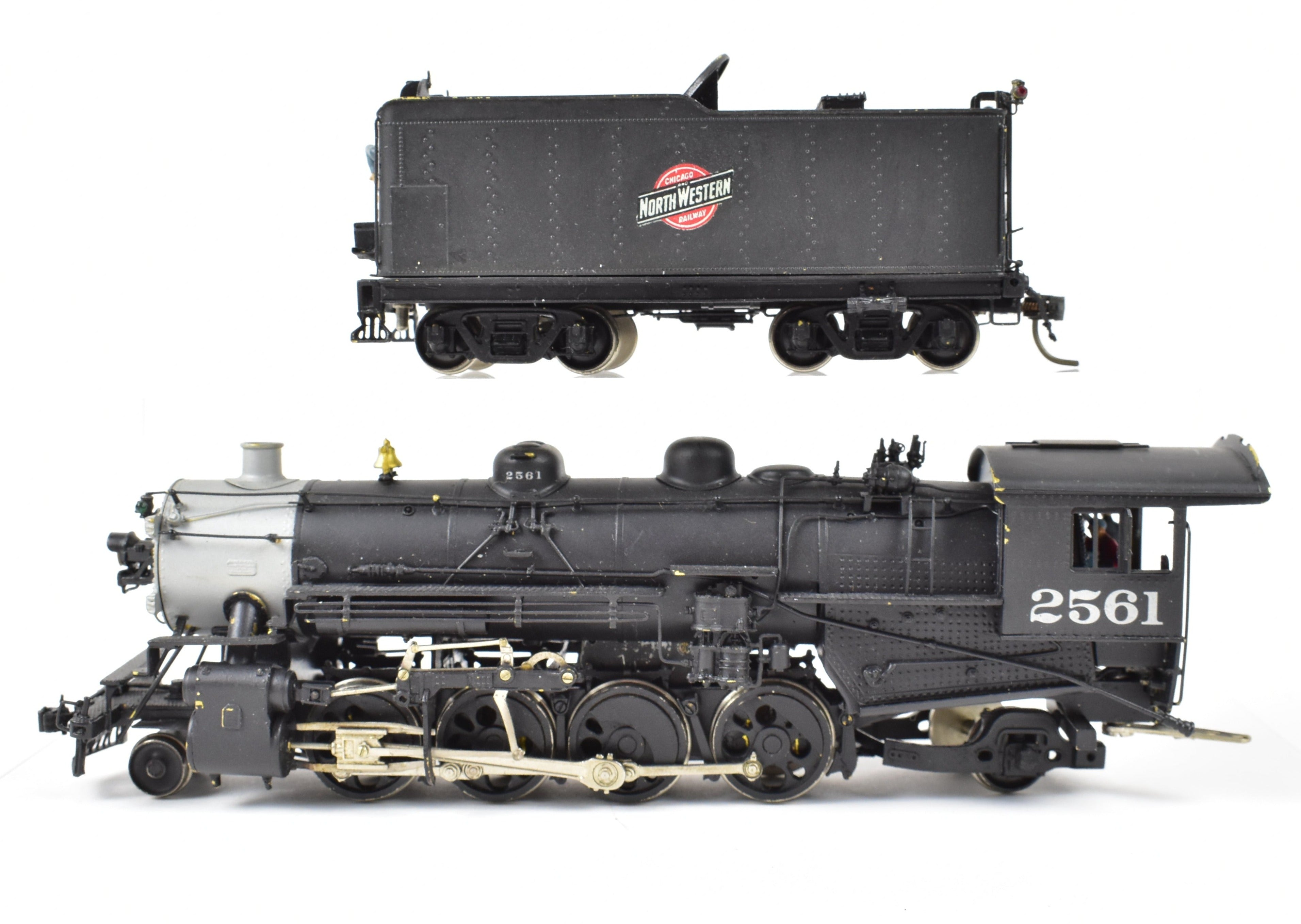 HO Scale Brass Model Train - Overland Models Chicago & North Western J - A 2 - 8 - 2 Mikado Locomotive in AS - IS Condition