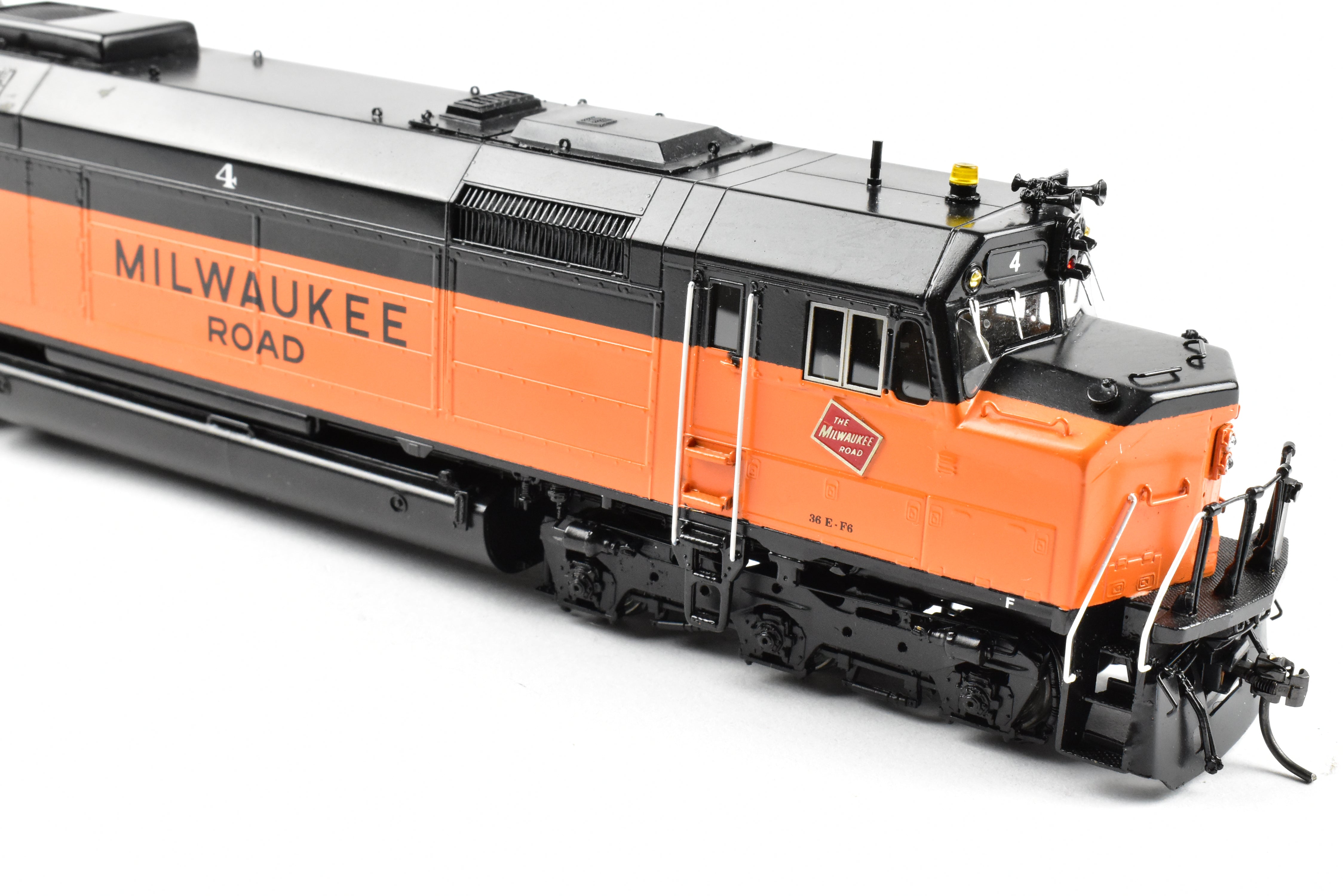 HO Scale Brass Freight Train Model - Overland Models Inc. Milwaukee Road EMD FP45 Freight Version from 1970 Era, Number 4 with DCC Function