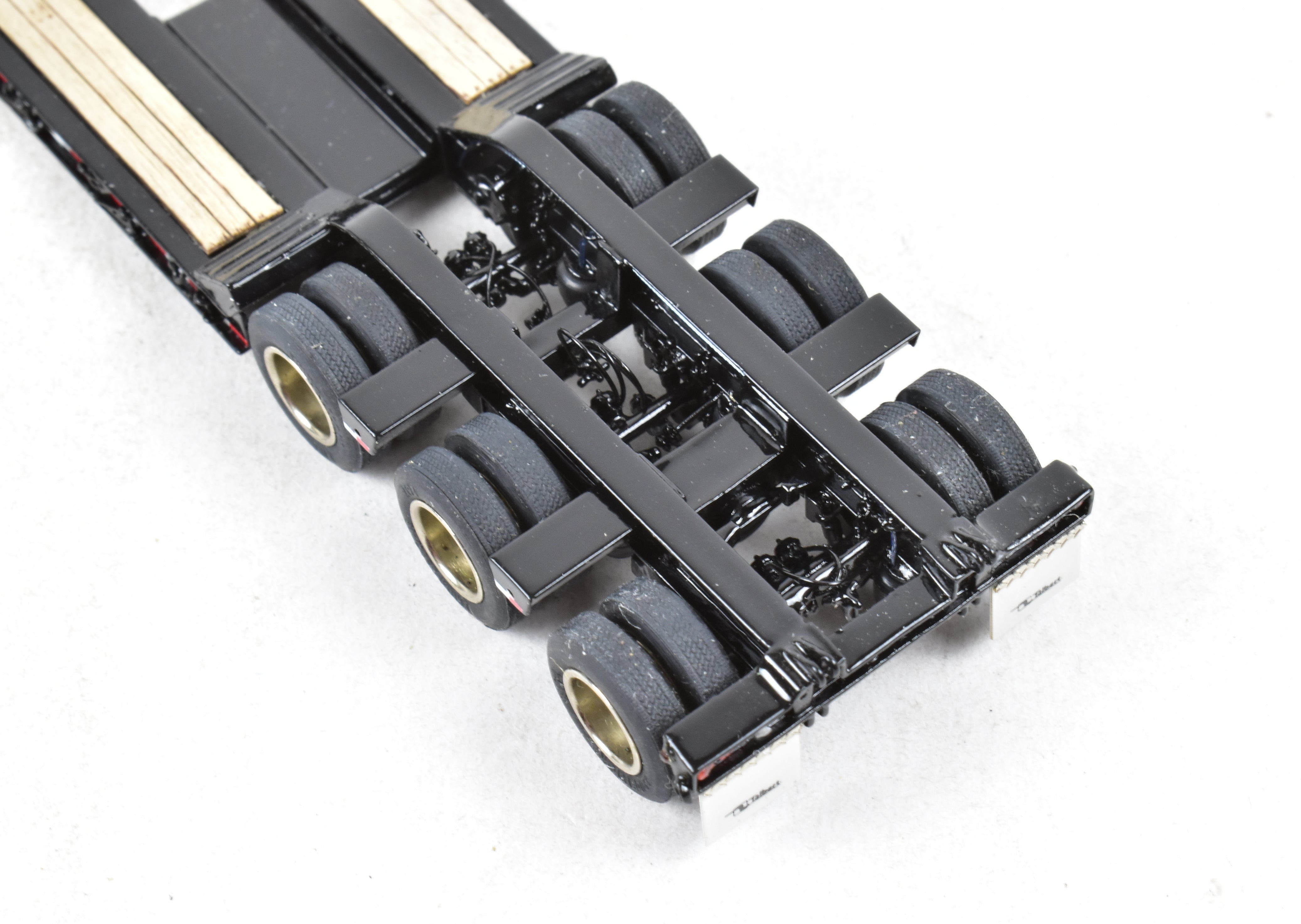 High - Quality HO Scale Brass Construction Classic Mint Collectibles Talbert 55SA Low Boy Trailer in Factory - Painted Black Finish for Model Enthusiasts
