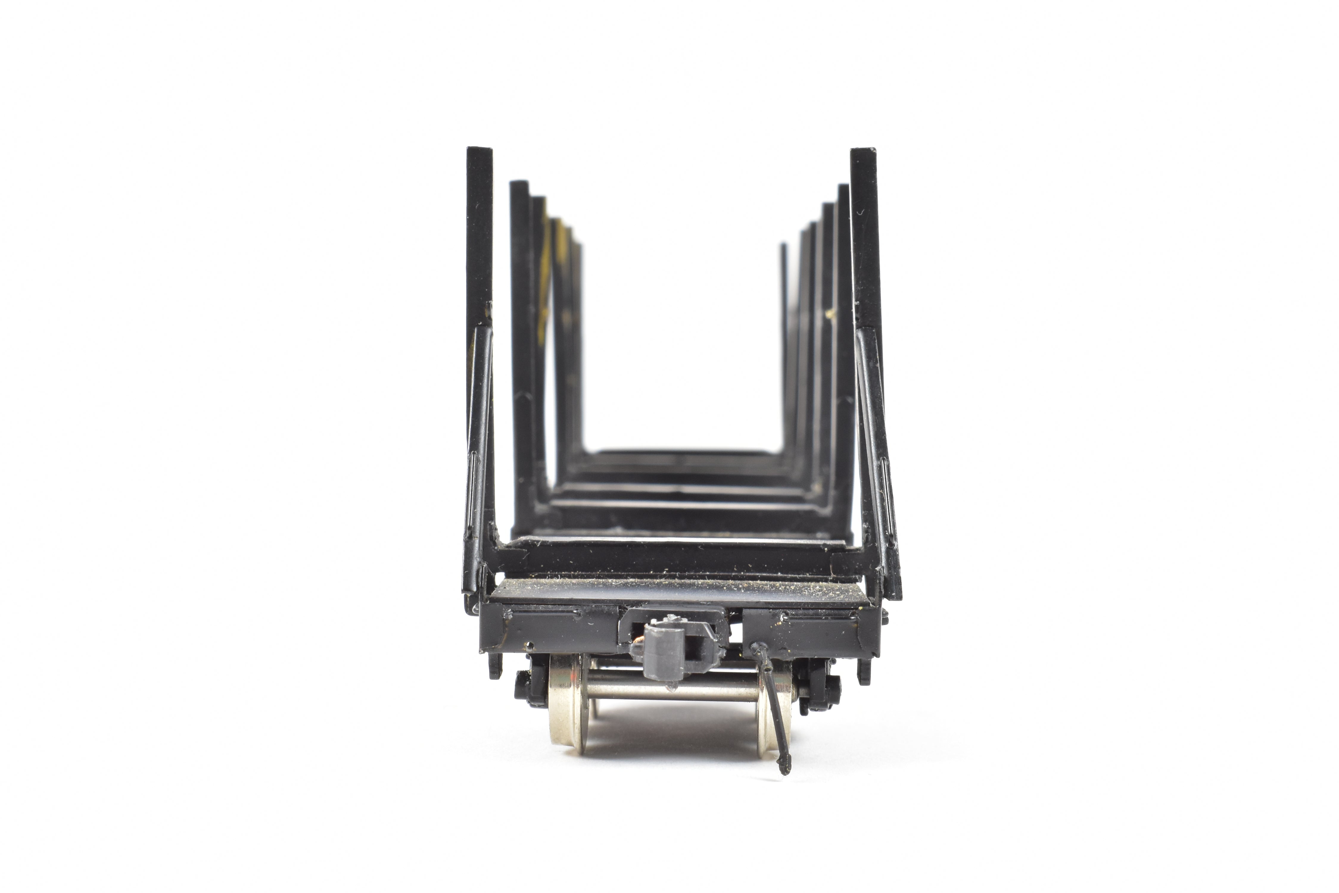 HO Scale Brass Precision Scale Co. 100-Ton Log Car FP in Black - A Variety of Road Models