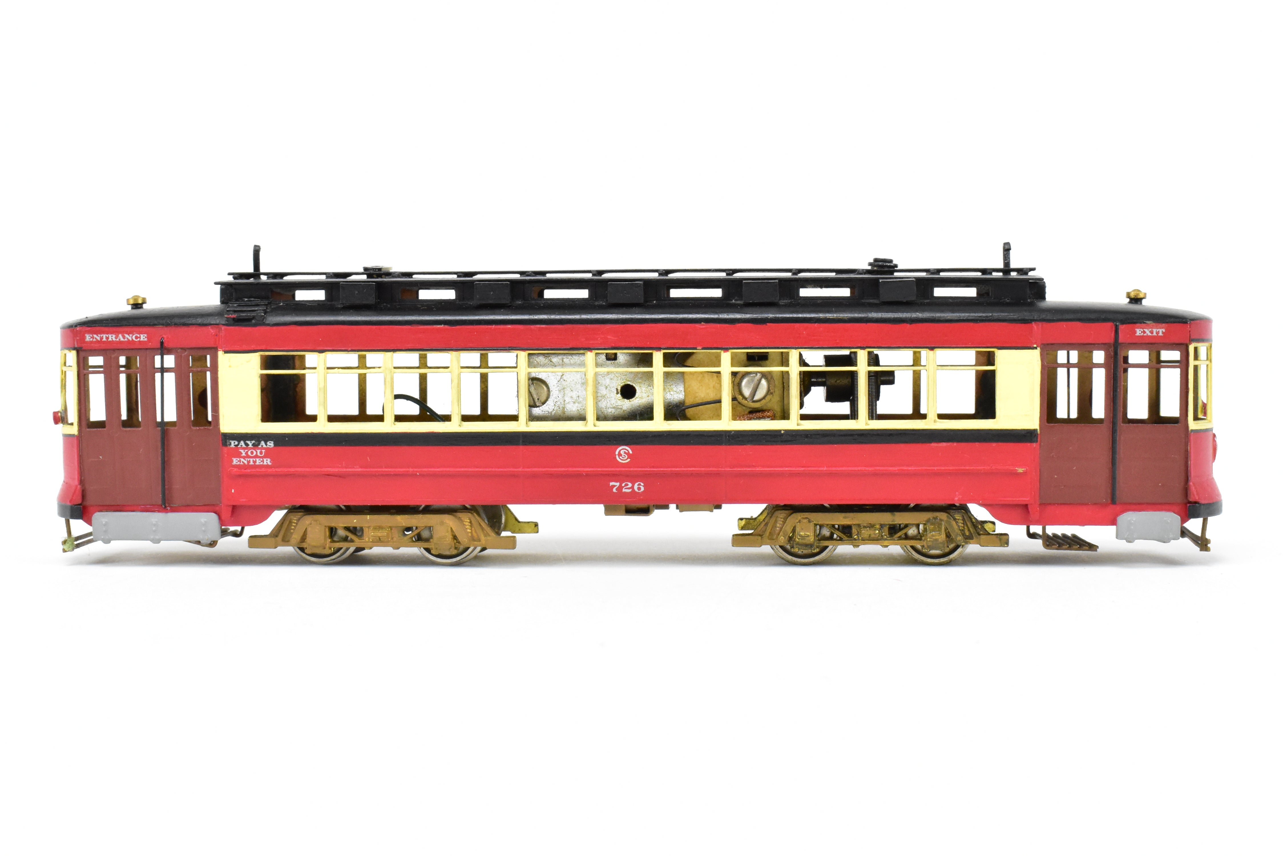 HO Scale Brass Chicago Surface Lines Pullman Car Model - Fairfield Models 343 CSL Custom Painted with Road Number 726