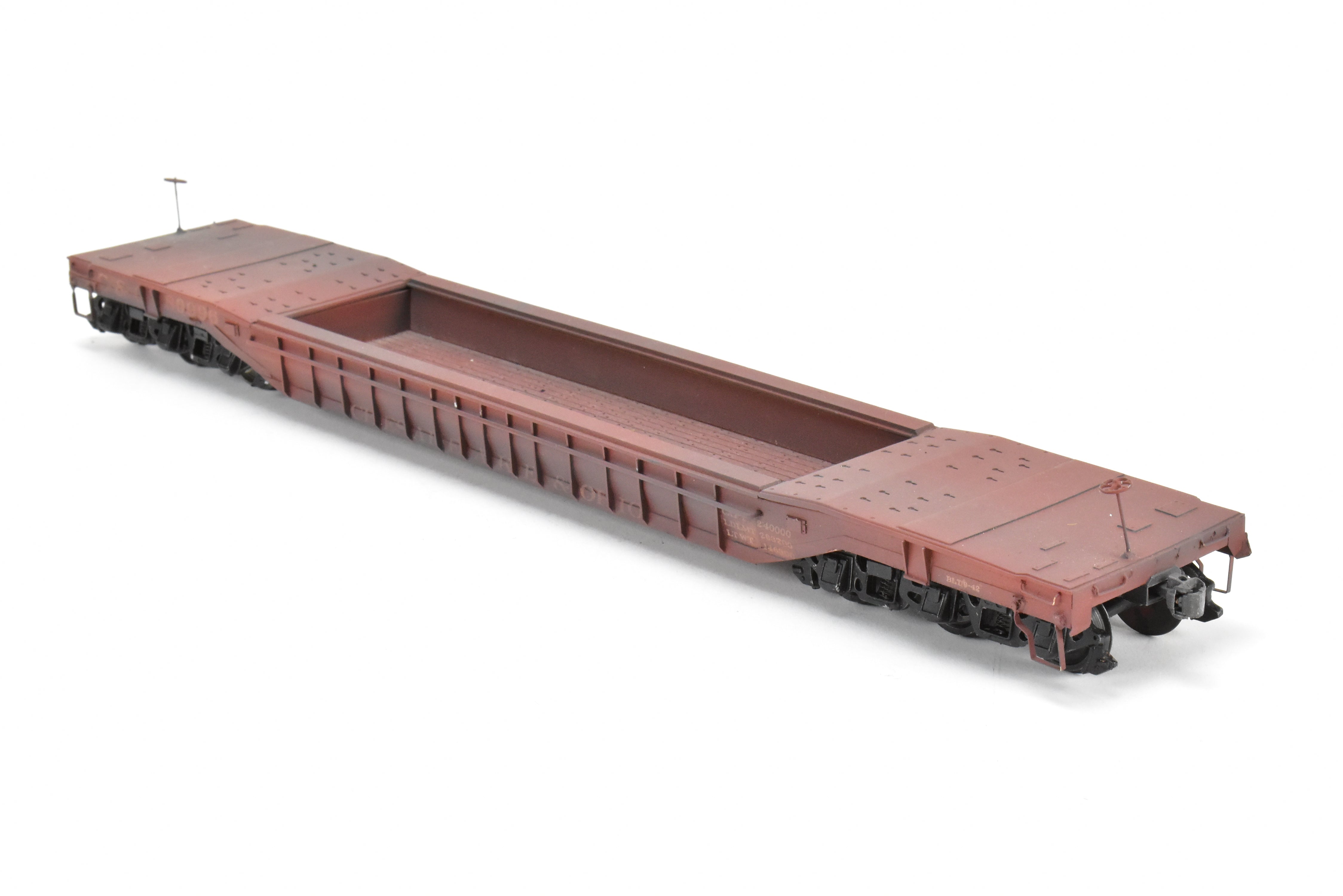 Custom-Built O Scale Metal C&O - Chesapeake & Ohio 61' Well Hole Flat Car by Quality Craft