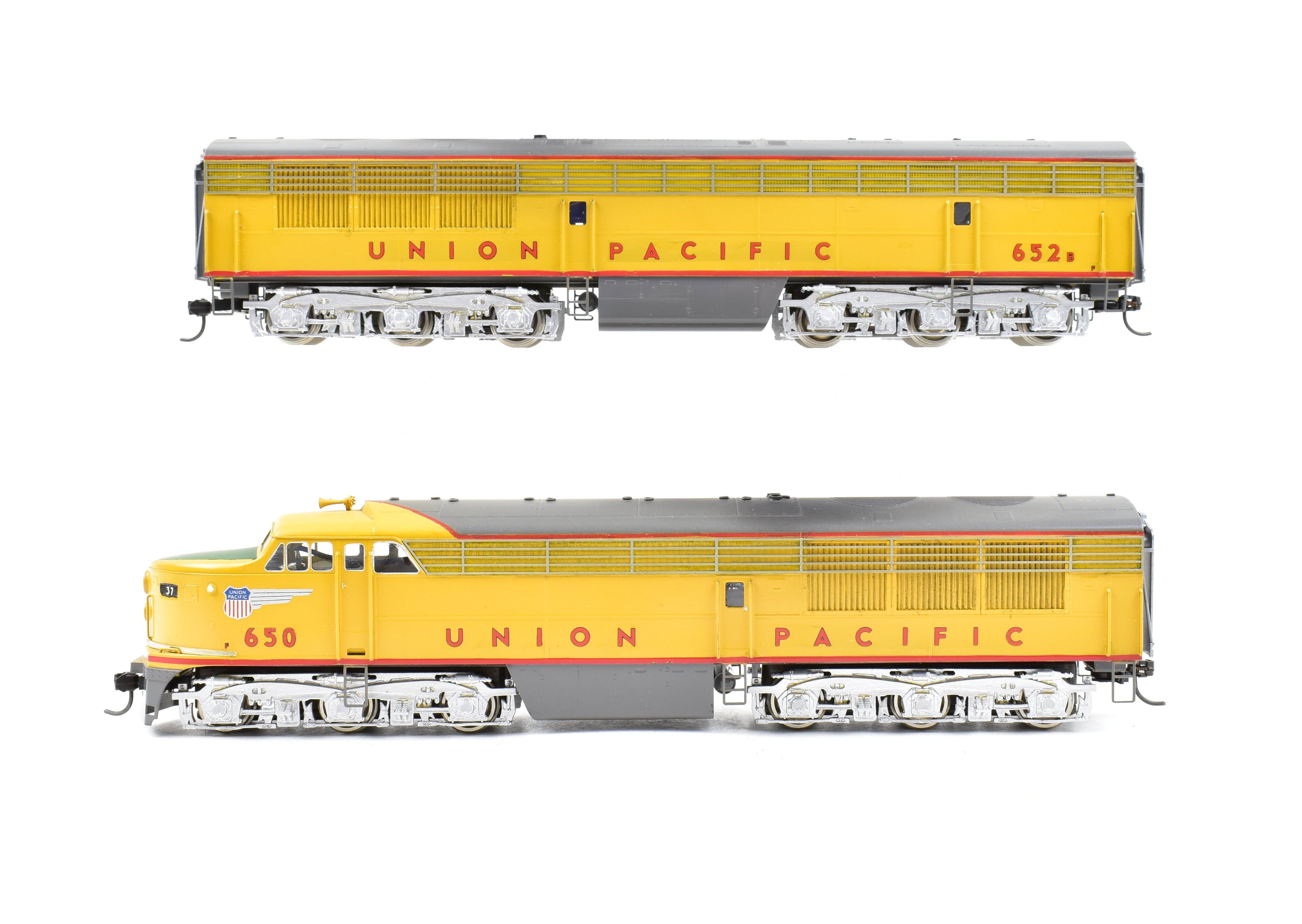 HO Scale Brass Alco Model Union Pacific (UP) FM Erie Built A/B Locomotive Pair - CP Series, Lightly Weathered Nos. 650 & 652B