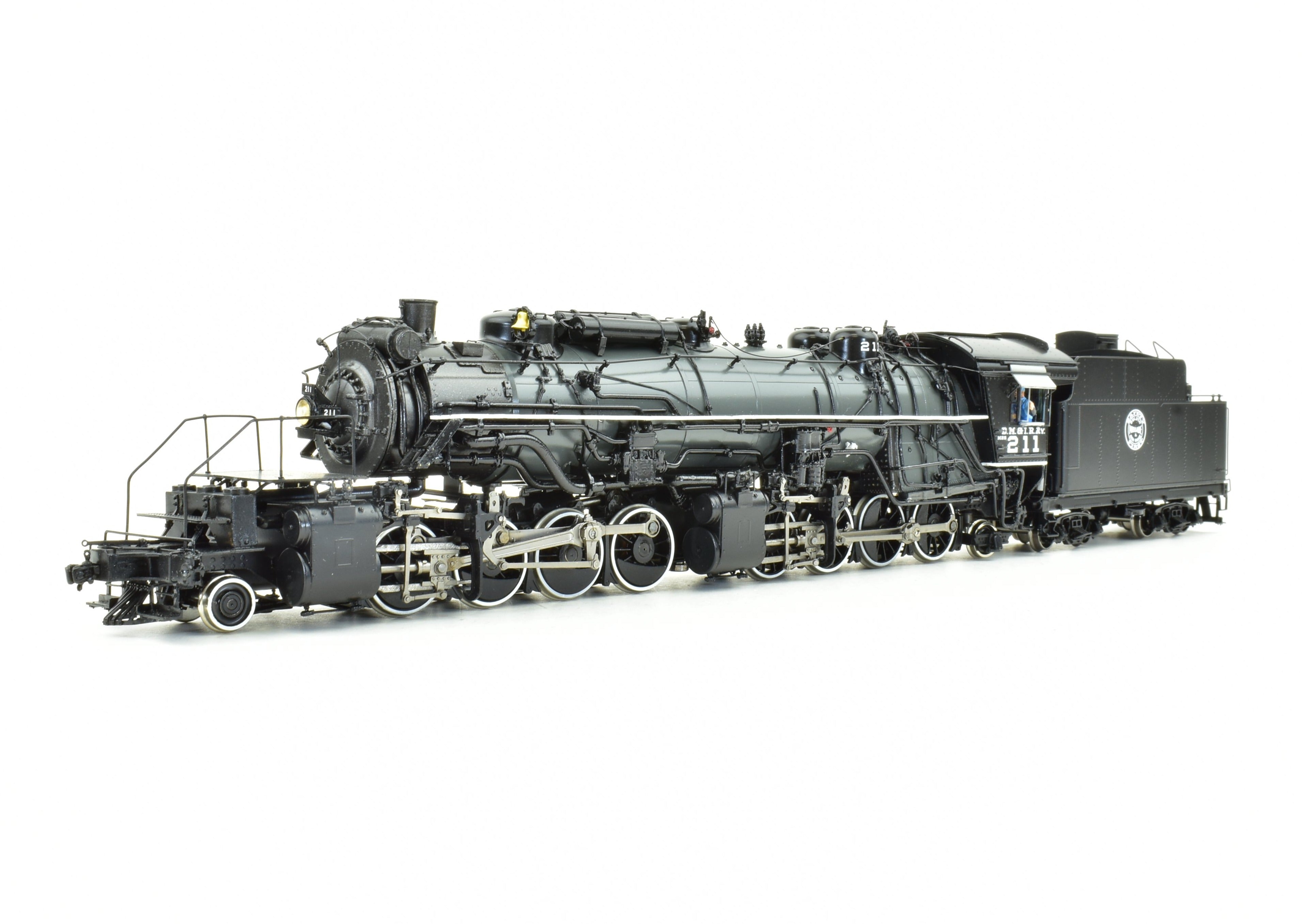 HO Scale Brass Steam Locomotive - Division Point (DVP) Duluth Missabe & Iron Range Class M - 2s 2 - 8 - 8 - 2 #211 with Grey Boiler Scheme and Factory Painted Finish