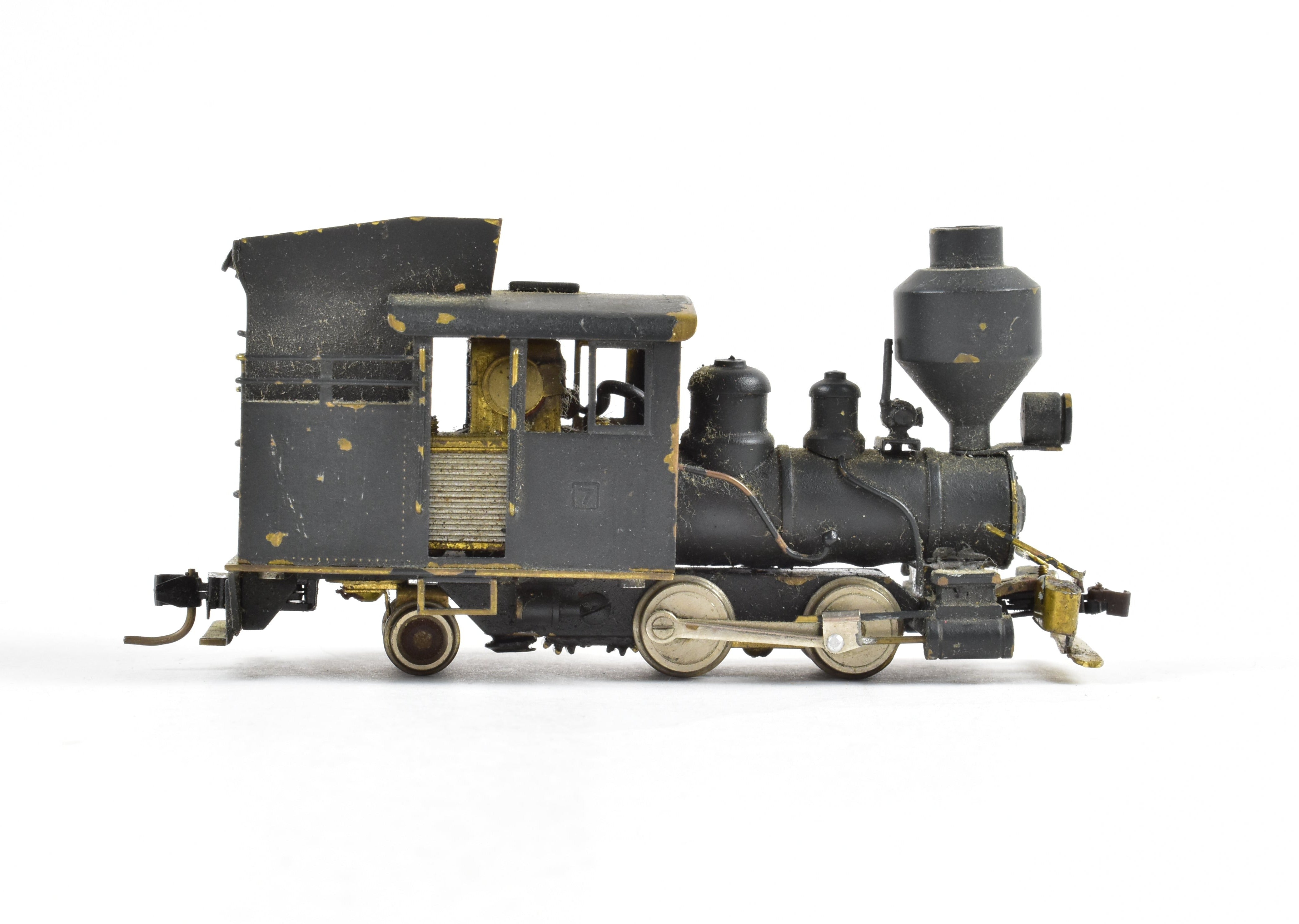 HOn3 Scale Brass Westside Model Co. Custom Painted Baldwin 0 - 4 - 2T Logging Locomotive Model with Various Road Features, Sold As - Is
