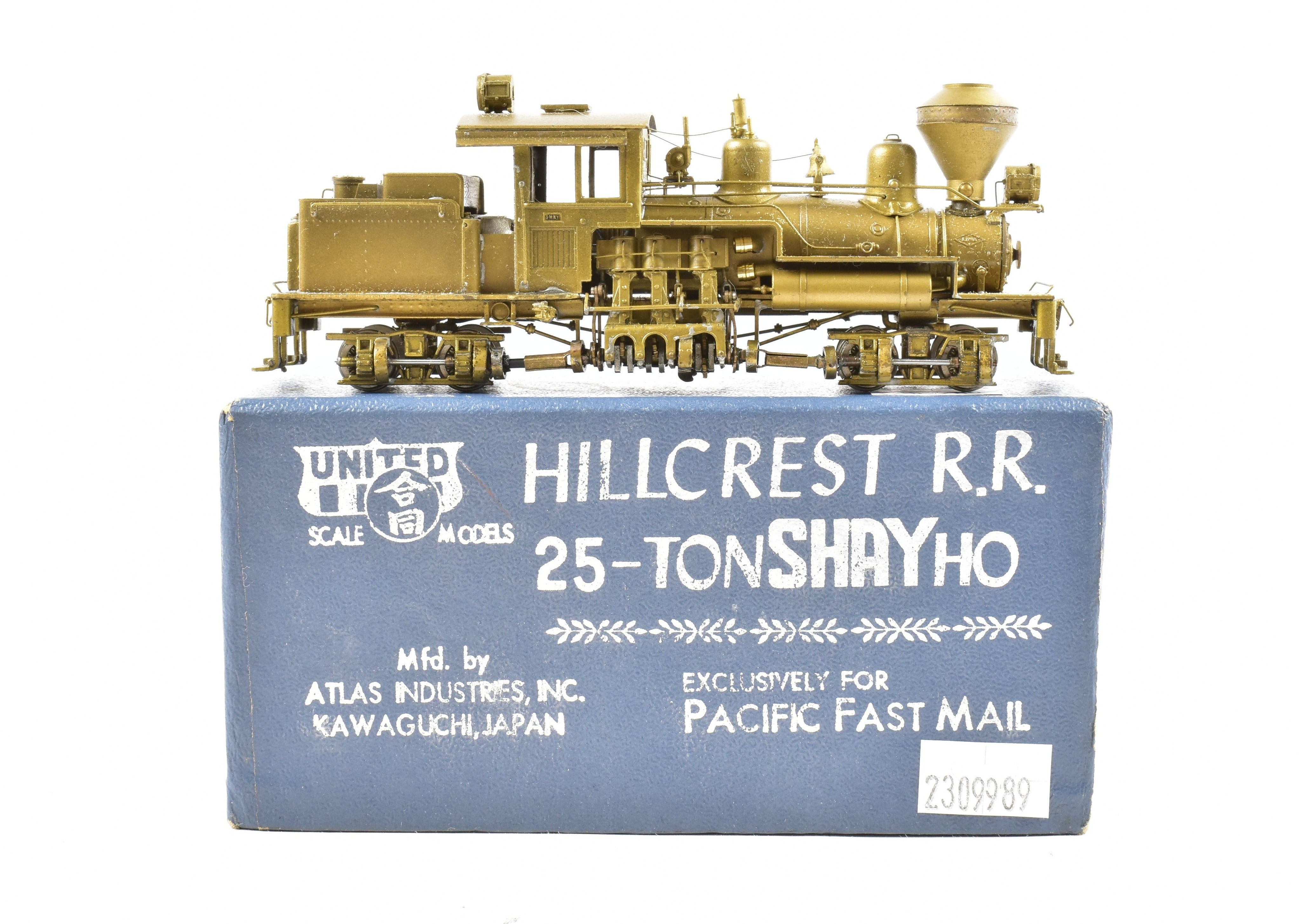High - Quality HO Scale Brass PFM - United Hillcrest - Osbourne 2 - Truck 25 - Ton Shay Geared Locomotive Model with Damaged Box