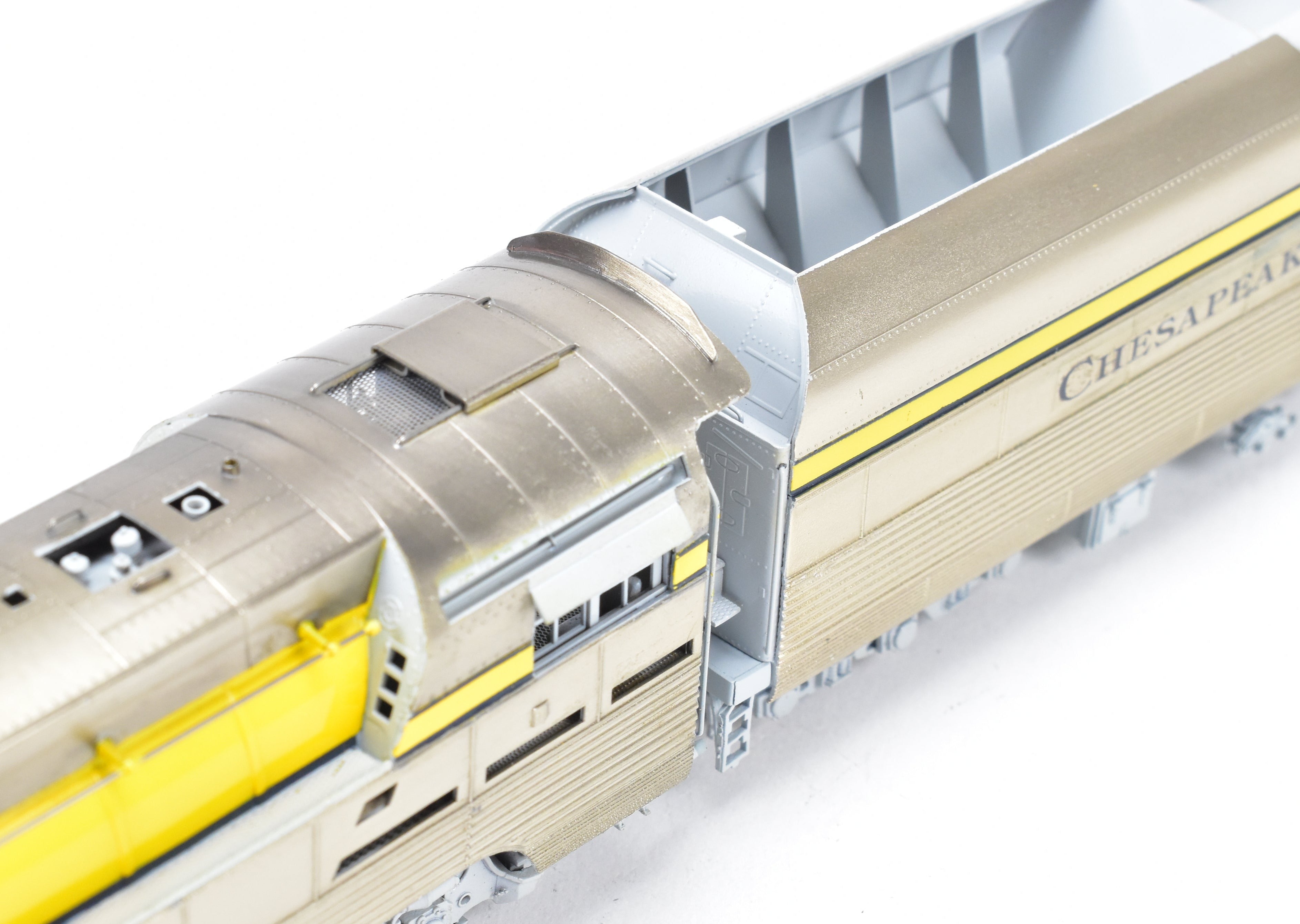 HO Scale Brass Model Train - Precision Scale Co. Chesapeake & Ohio Class L-1 Streamlined 4-6-4 Hudson FP in Stunning Yellow Color