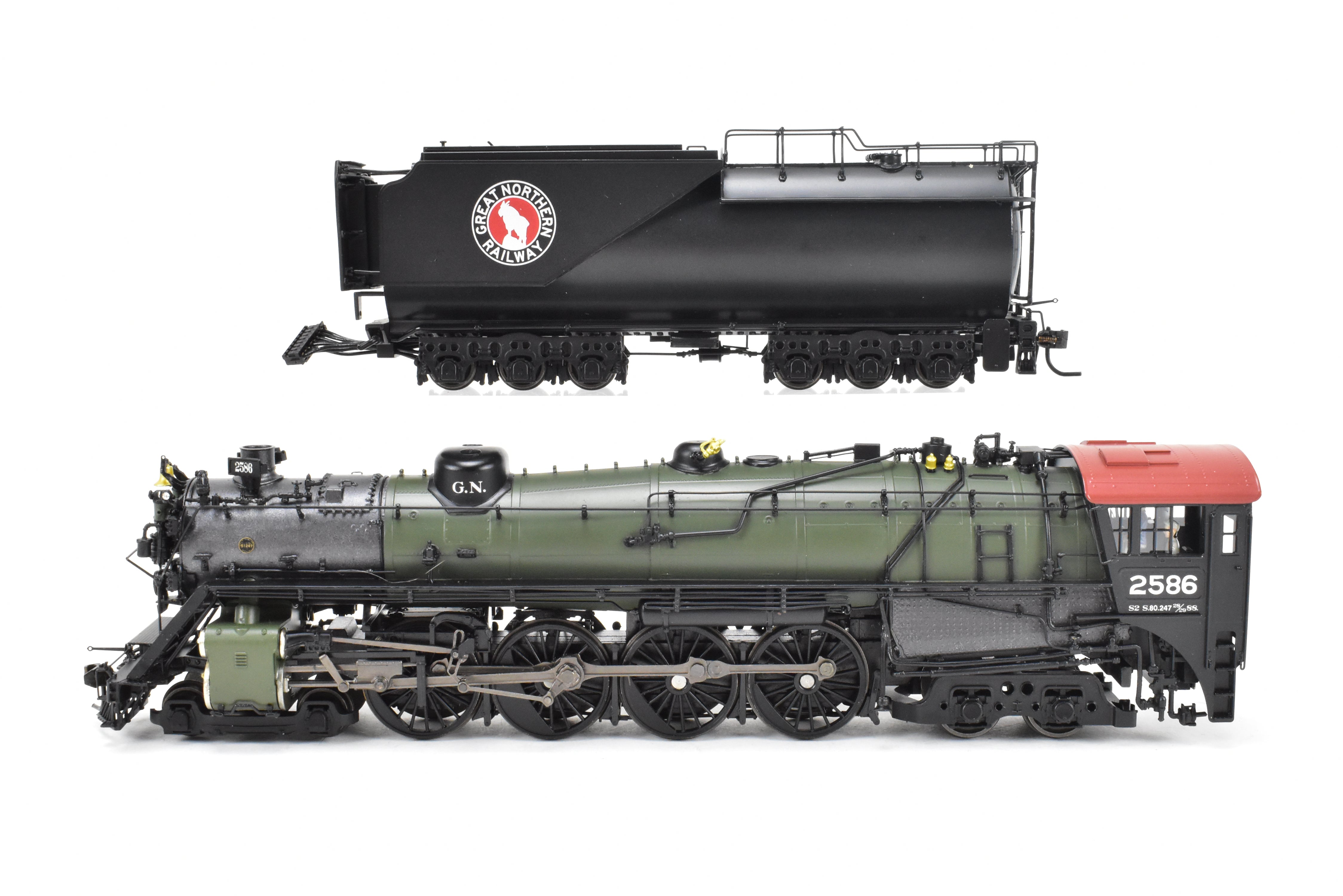HO Scale Brass Hybrid BLI Great Northern S - 2 4 - 8 - 4 FP 2586 with DCC and Sound