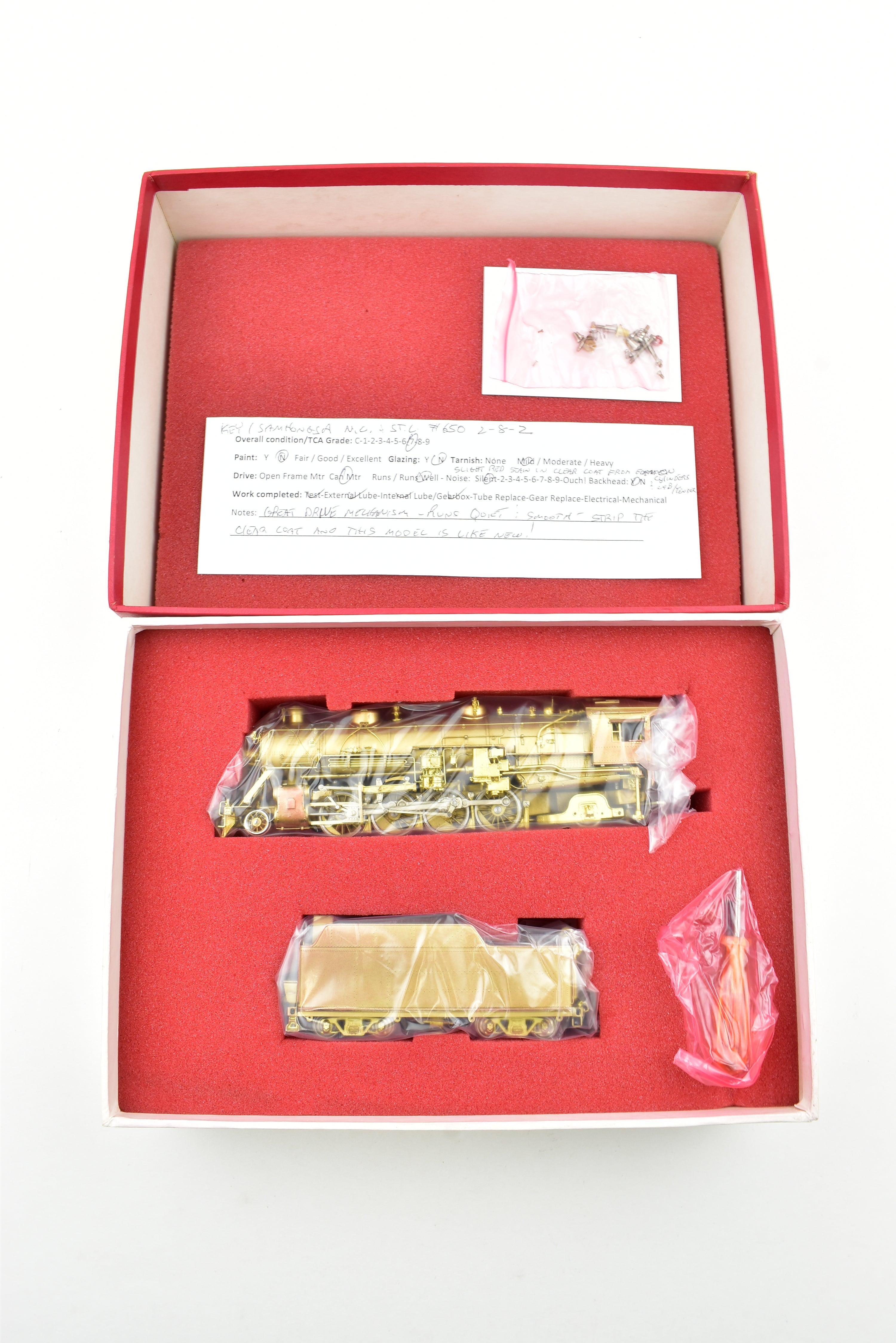 HO Scale Brass Key Imports Model of Nashville Chattanooga & St. Louis #650 2-8-2 Mikado Steam Locomotive
