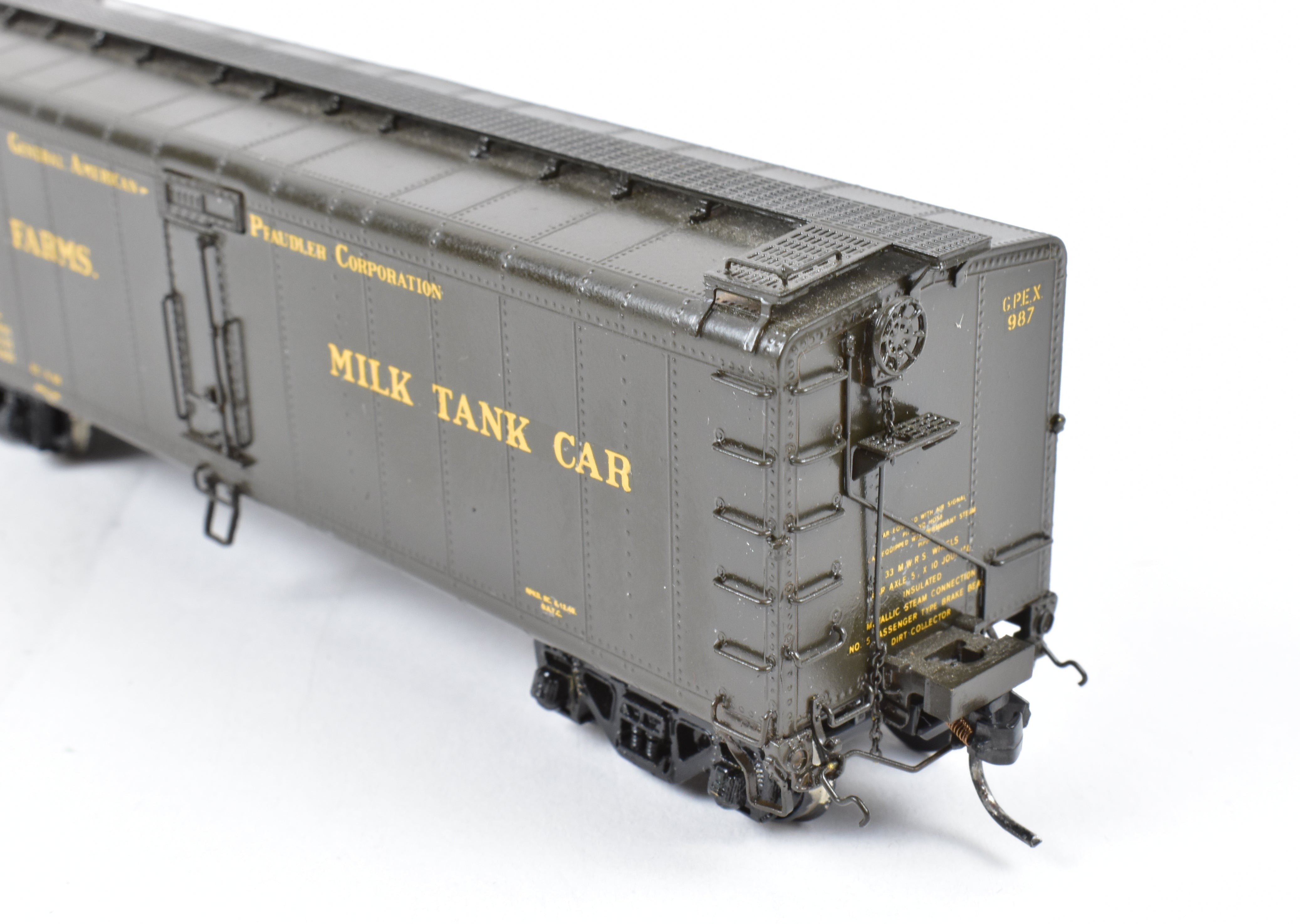 HO Brass OMI 40' 6 GPEX 987 Pfaudler Milk Tank Car - Various Roads