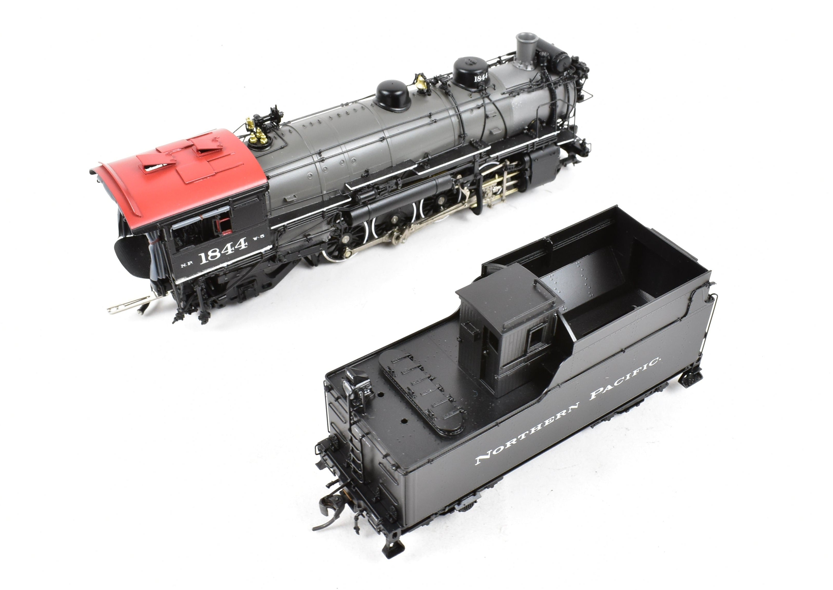 HO Scale Brass Model Train by W&R Enterprises - Northern Pacific Class W-5 2-8-2 Version 1, #1844 with Grey Boiler