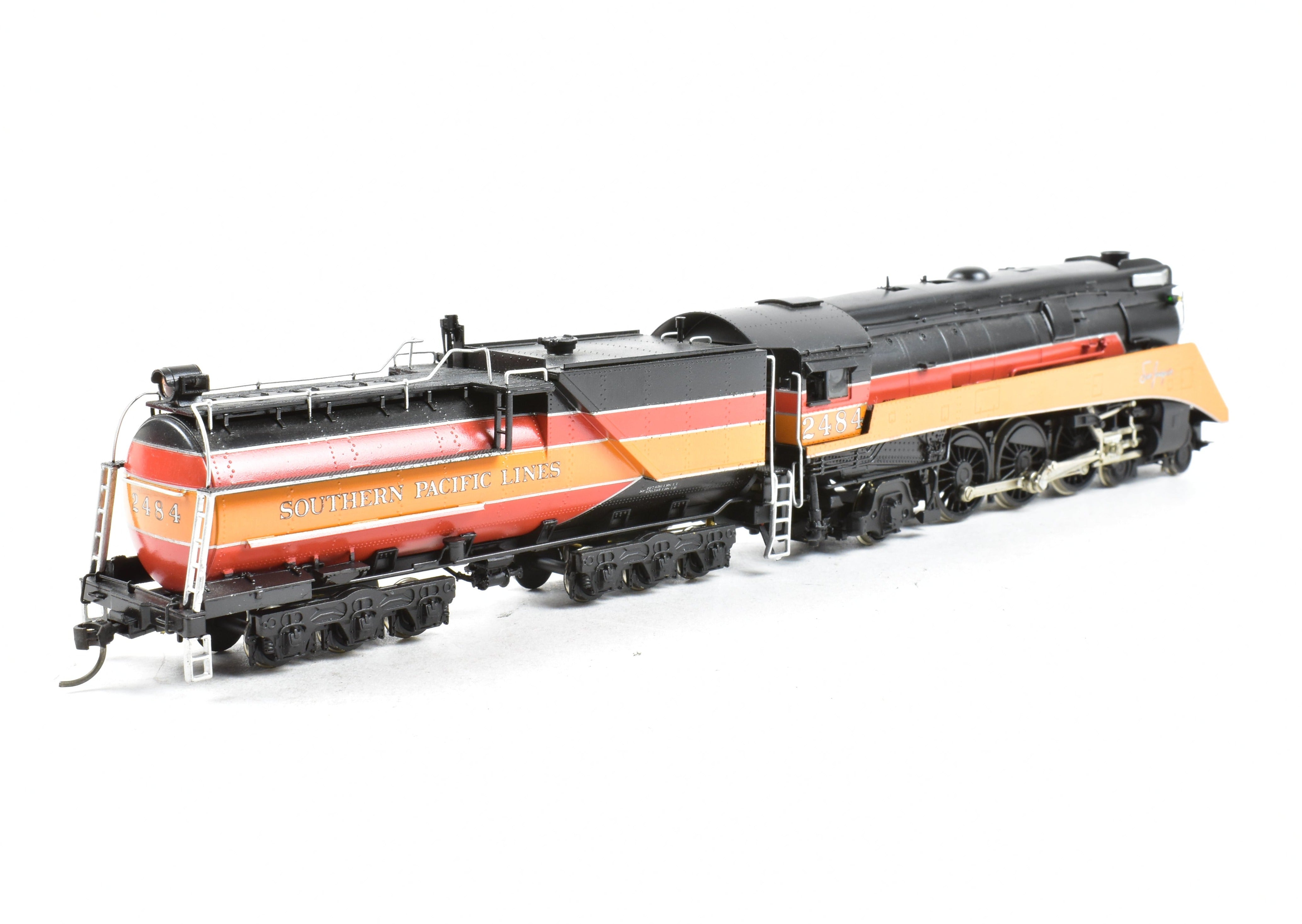 HO Scale Brass Model Train by Westside Model Co. - Southern Pacific Class P - 10 4 - 6 - 2 Streamlined Pro Painted Daylight No. 2484 with Can Motor Upgrade