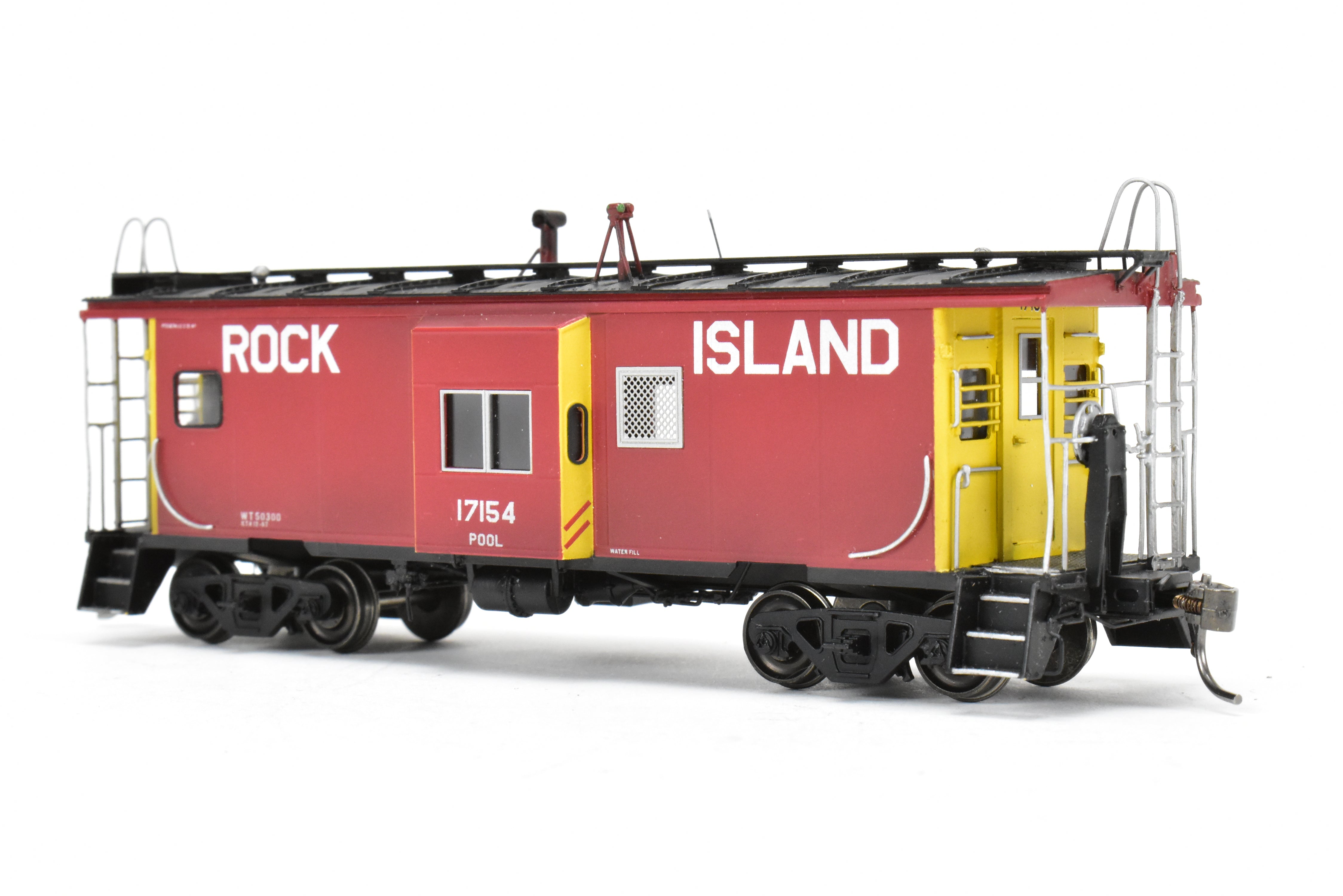 HO Scale Brass Model - Overland Models, Inc. (OMI) Custom Weathered Rock Island Bay - Window Caboose for Pool Service