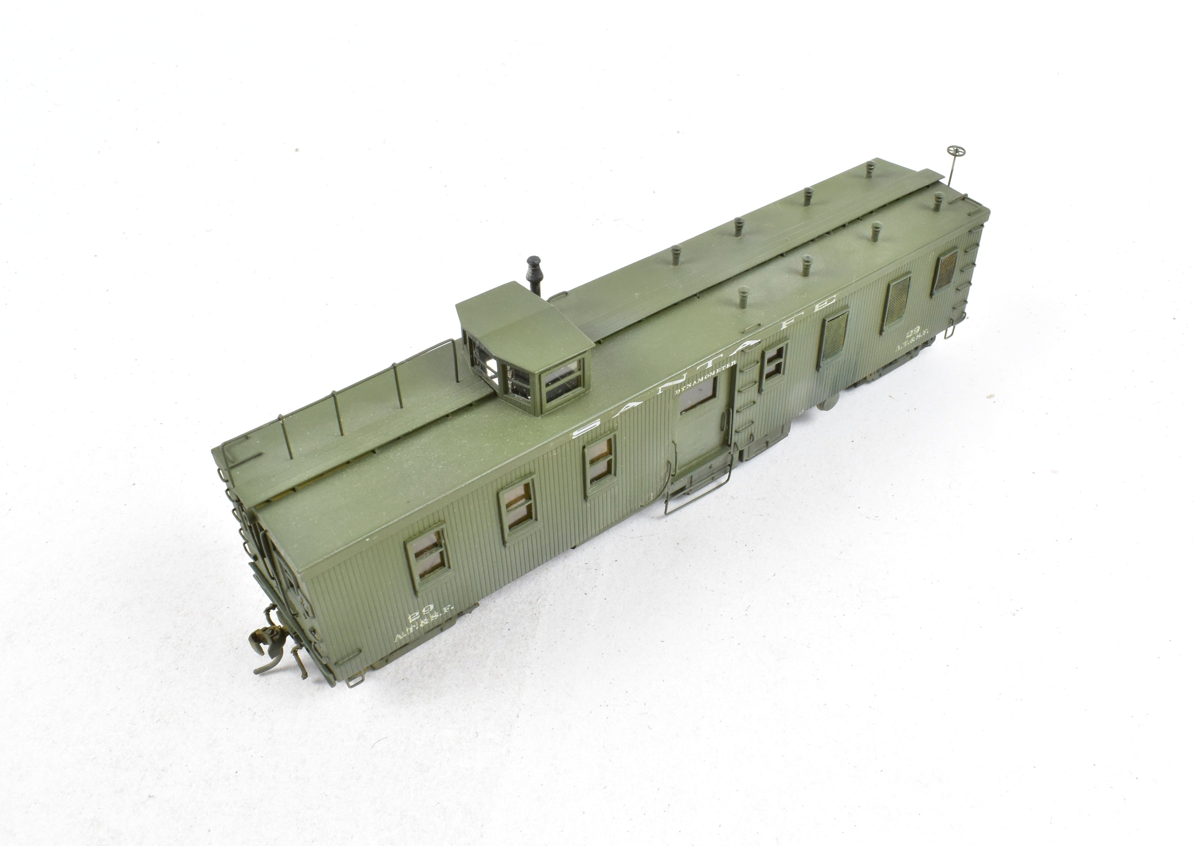 HO Scale Brass Hallmark Models ATSF - Santa Fe Dynamometer Car No. 29, Professionally Custom Painted and Artfully Weathered for Model Train Enthusiasts