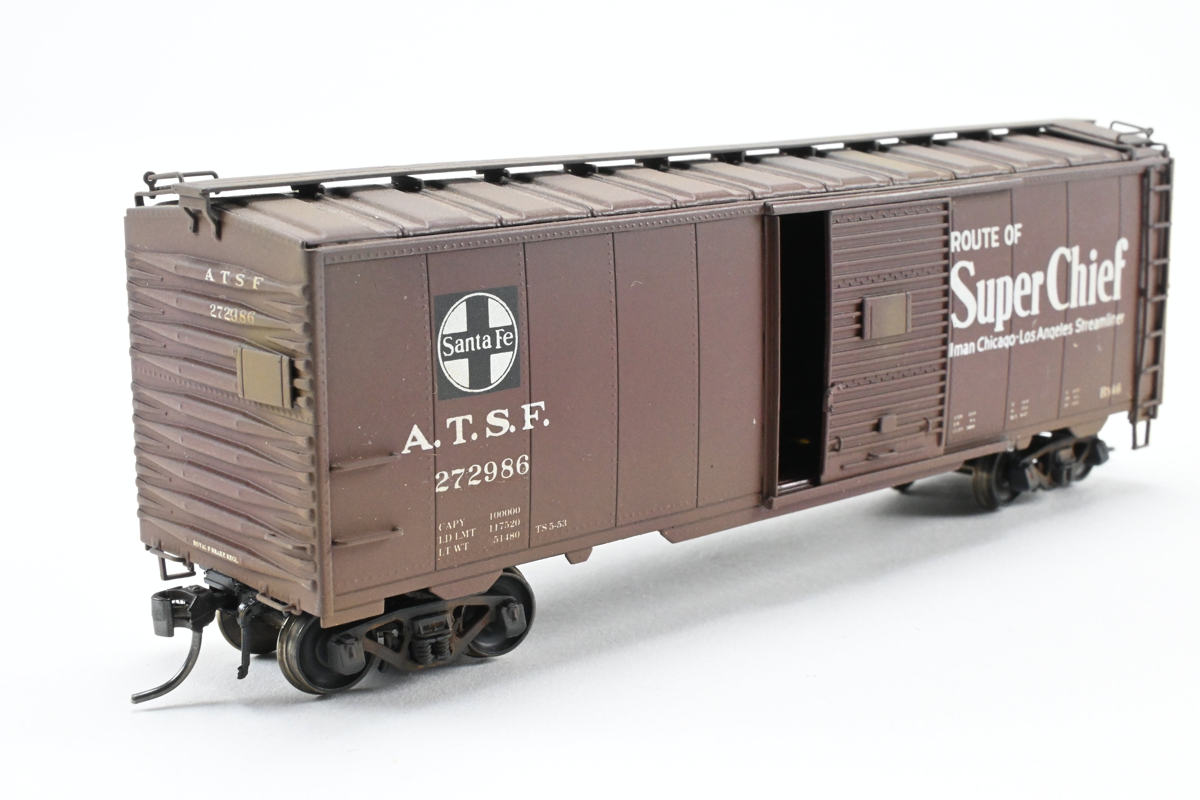 HO Brass Precision Scale Co. ATSF Santa Fe 1937 40' Single Door Boxcar No. 272986