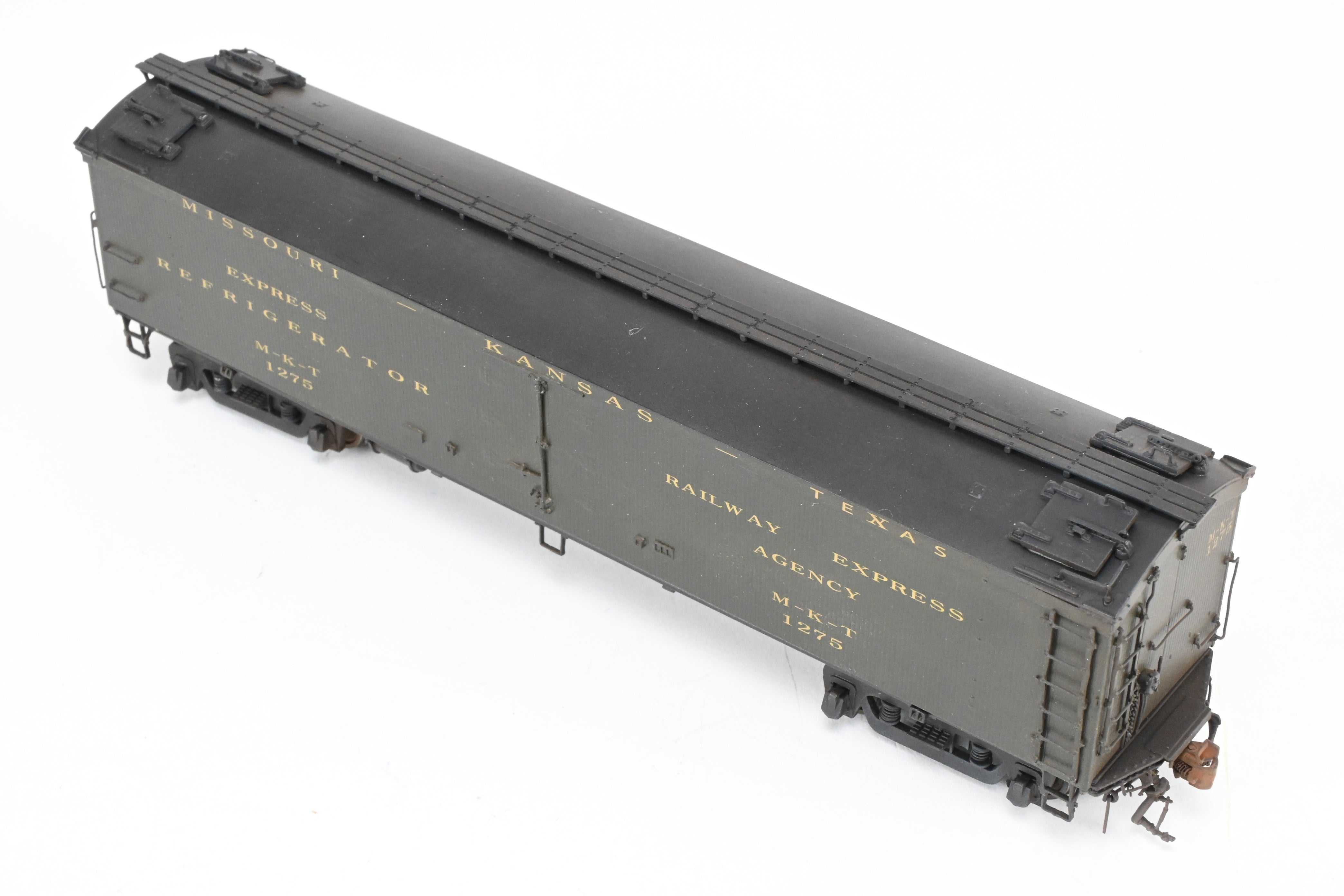 HO Scale Brass Precision Scale Co. Missouri Kansas Texas BR Class 53' 6 Reefer with Miner Brake System and FP - A High - Quality Model for Rolling Stock Fleet