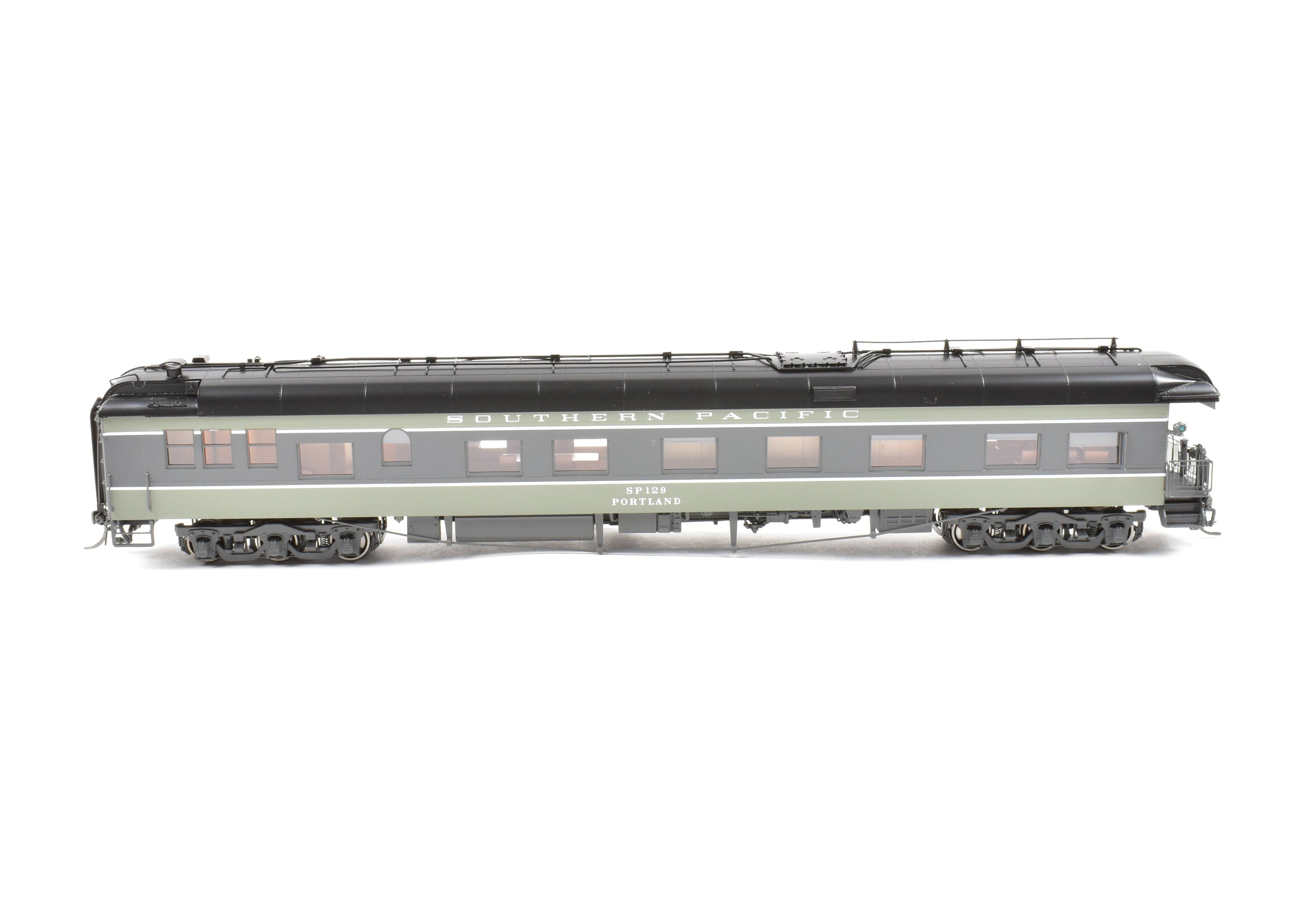 HO Scale New Brass Business Car: Southern Pacific #129 Two-Tone Grey